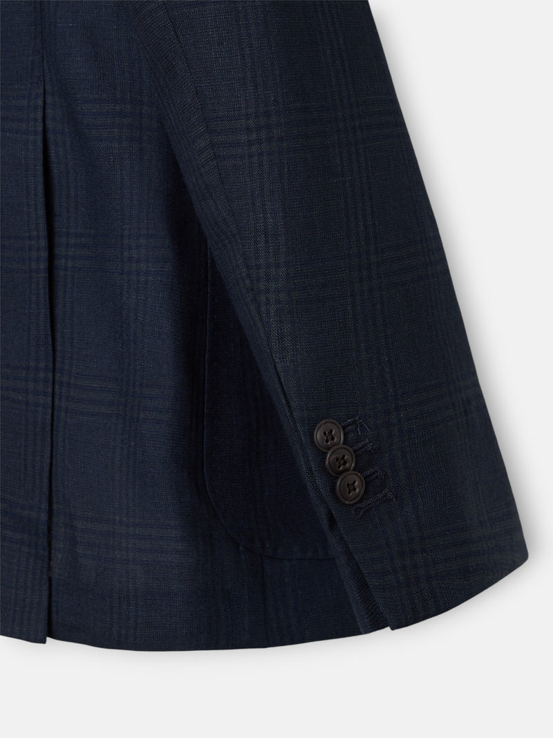 Blazer príncipe de Gales azul-marinho