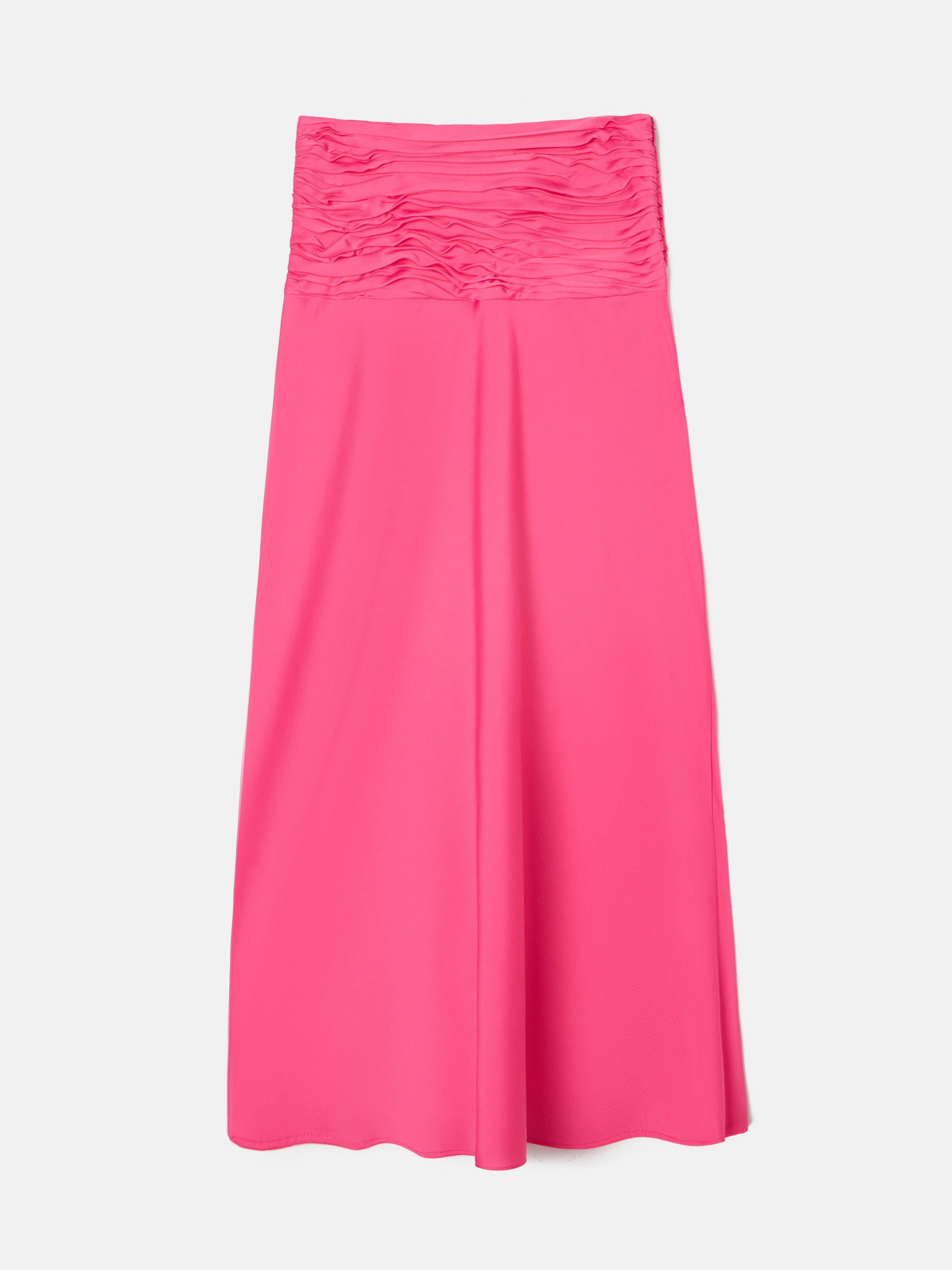 Merci Airy Satin Midi Skirt- Neon Pink main image 0