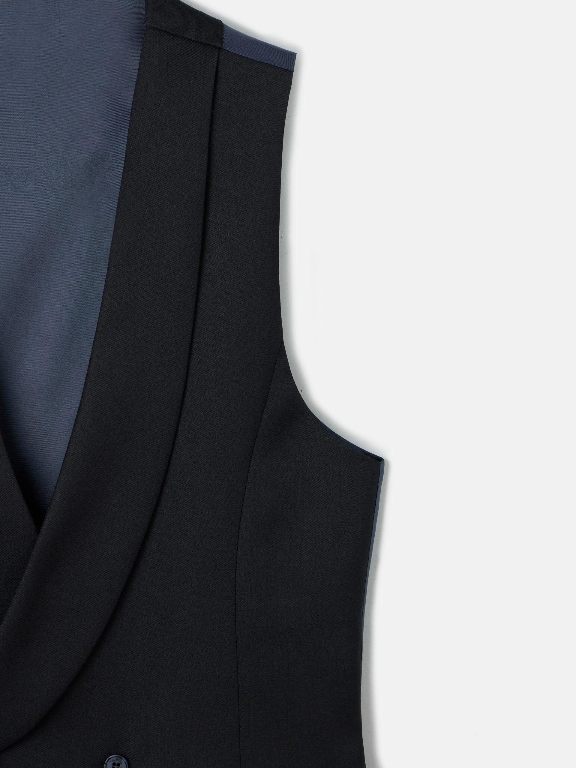 Black round neck stretch dress vest