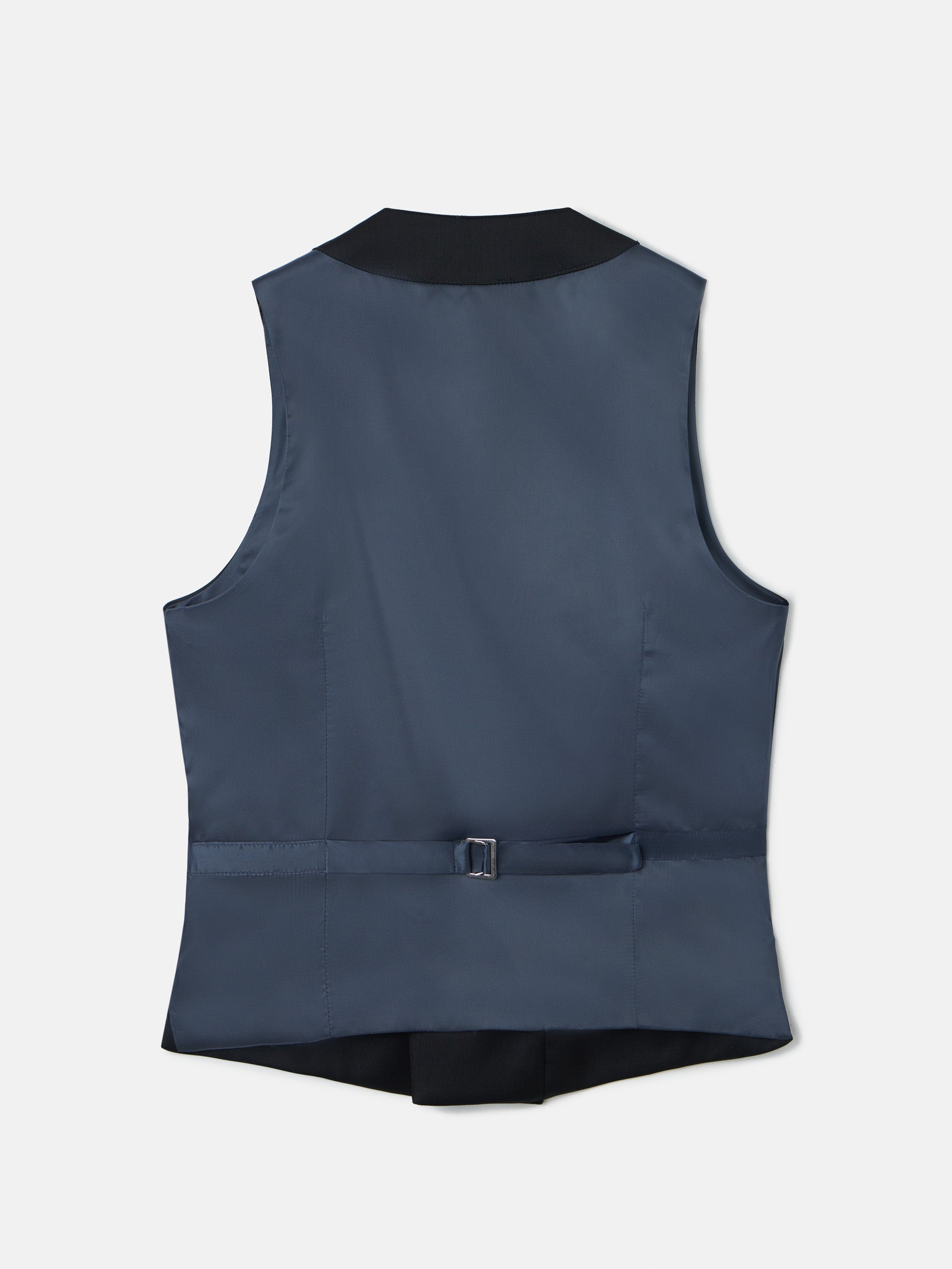 Black round neck stretch dress vest