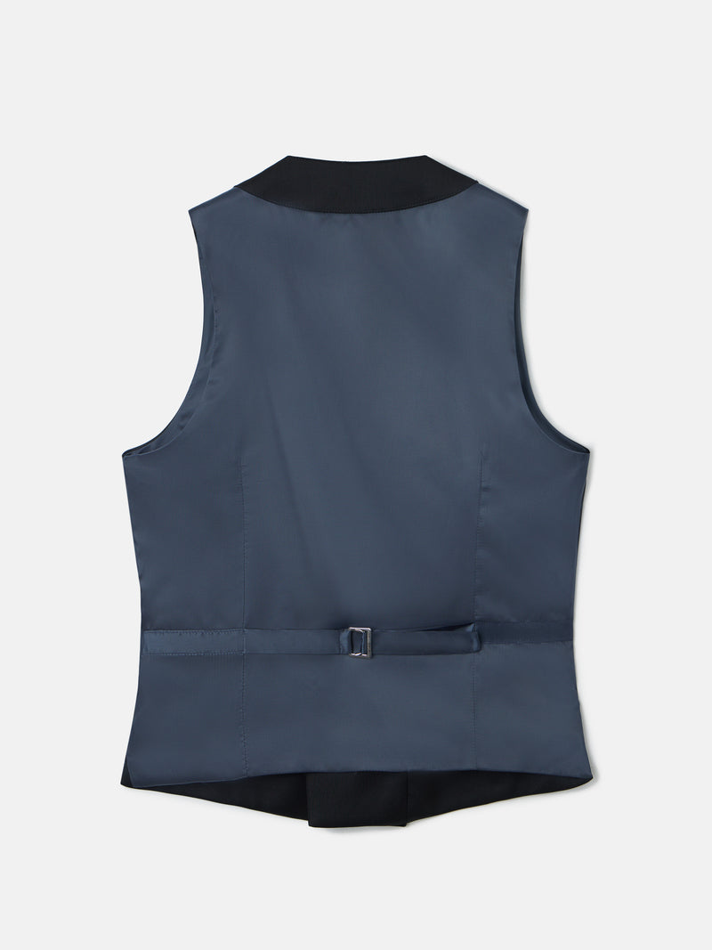 Chaleco vestir stretch cuello redondo negro