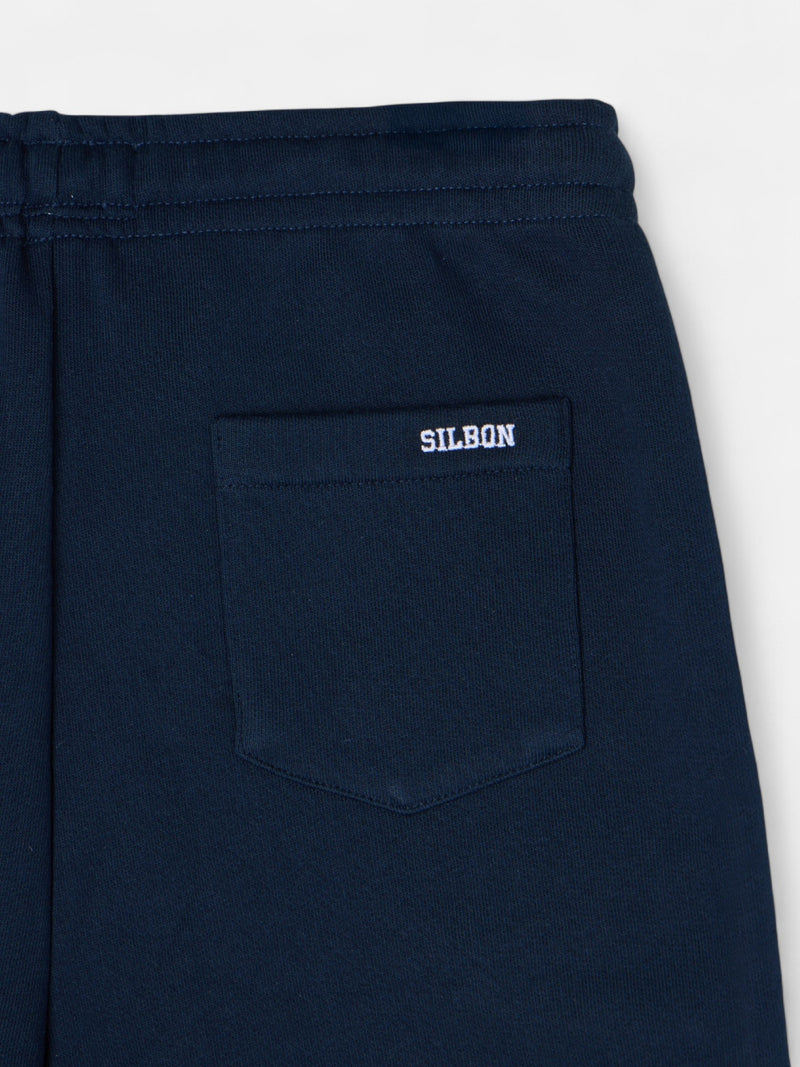 Kids' navy blue sports Bermuda shorts
