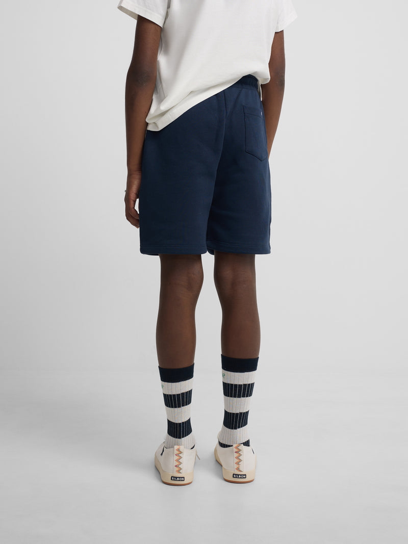 Kids' navy blue sports Bermuda shorts