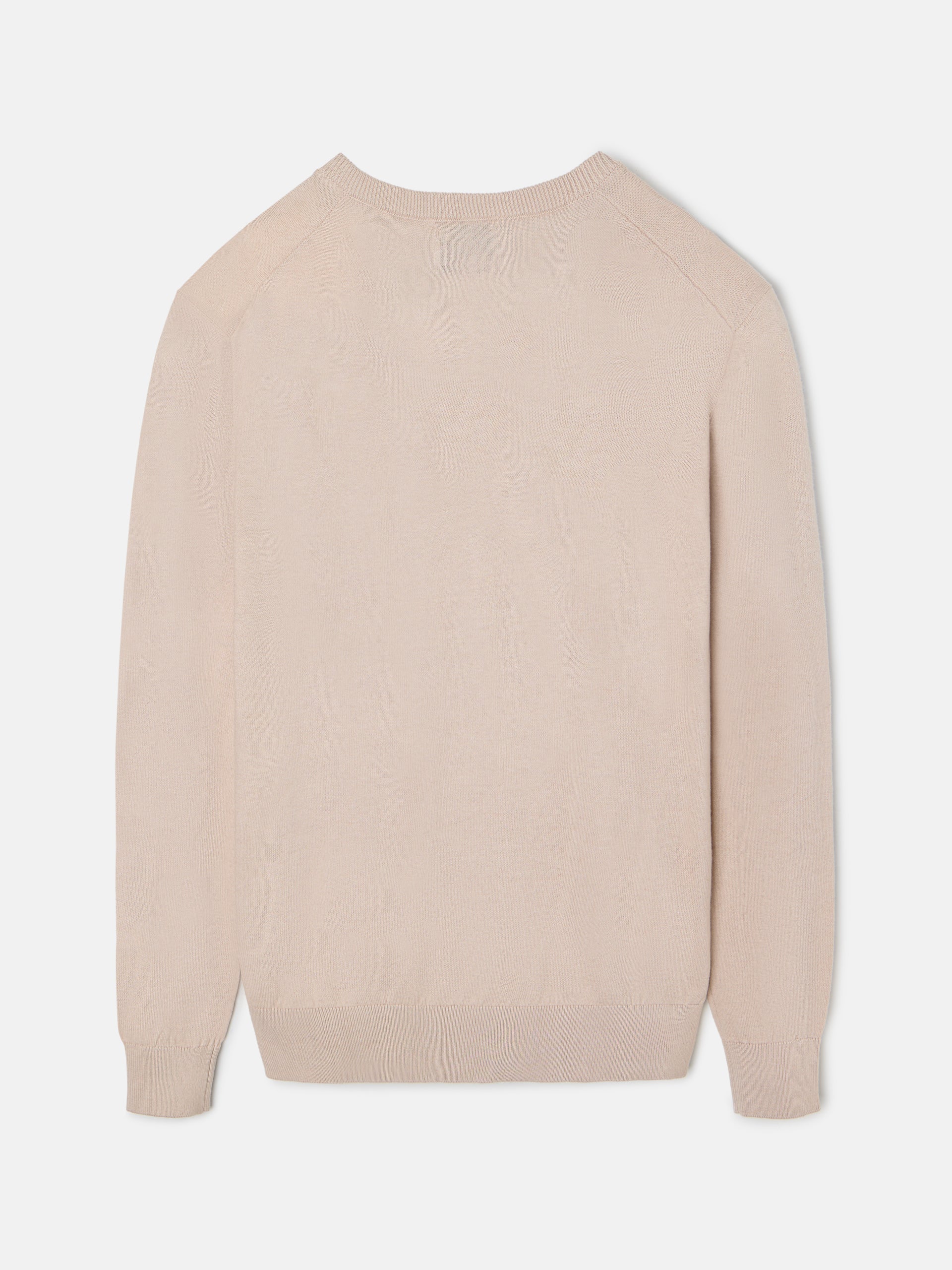Pull classique beige à col en V