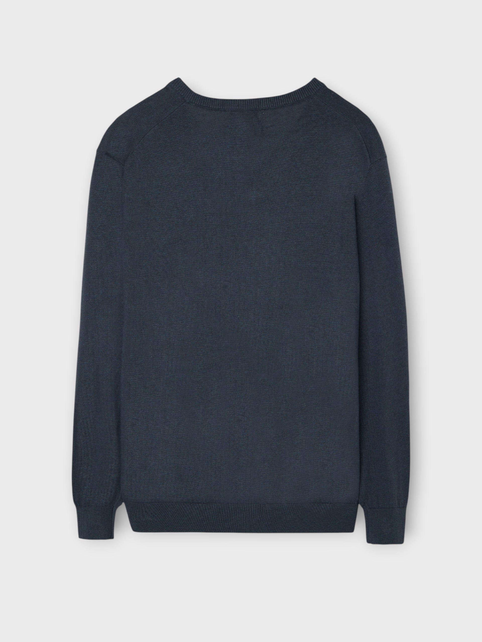 Pull classique bleu-gris à col en V
