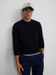 Classic navy blue round neck sweater