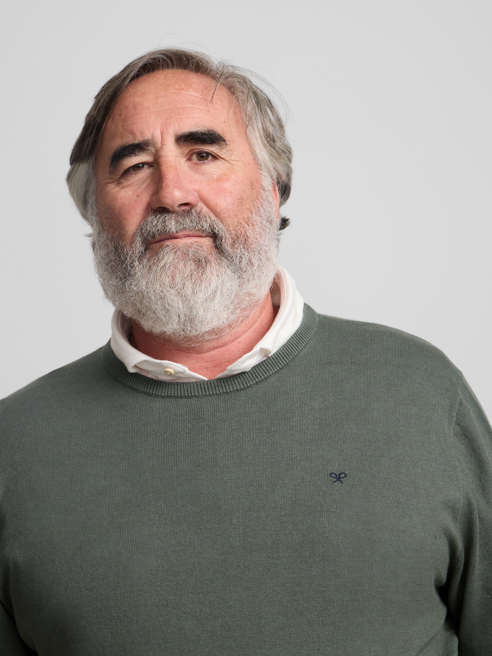 Pull col rond vert clair classique