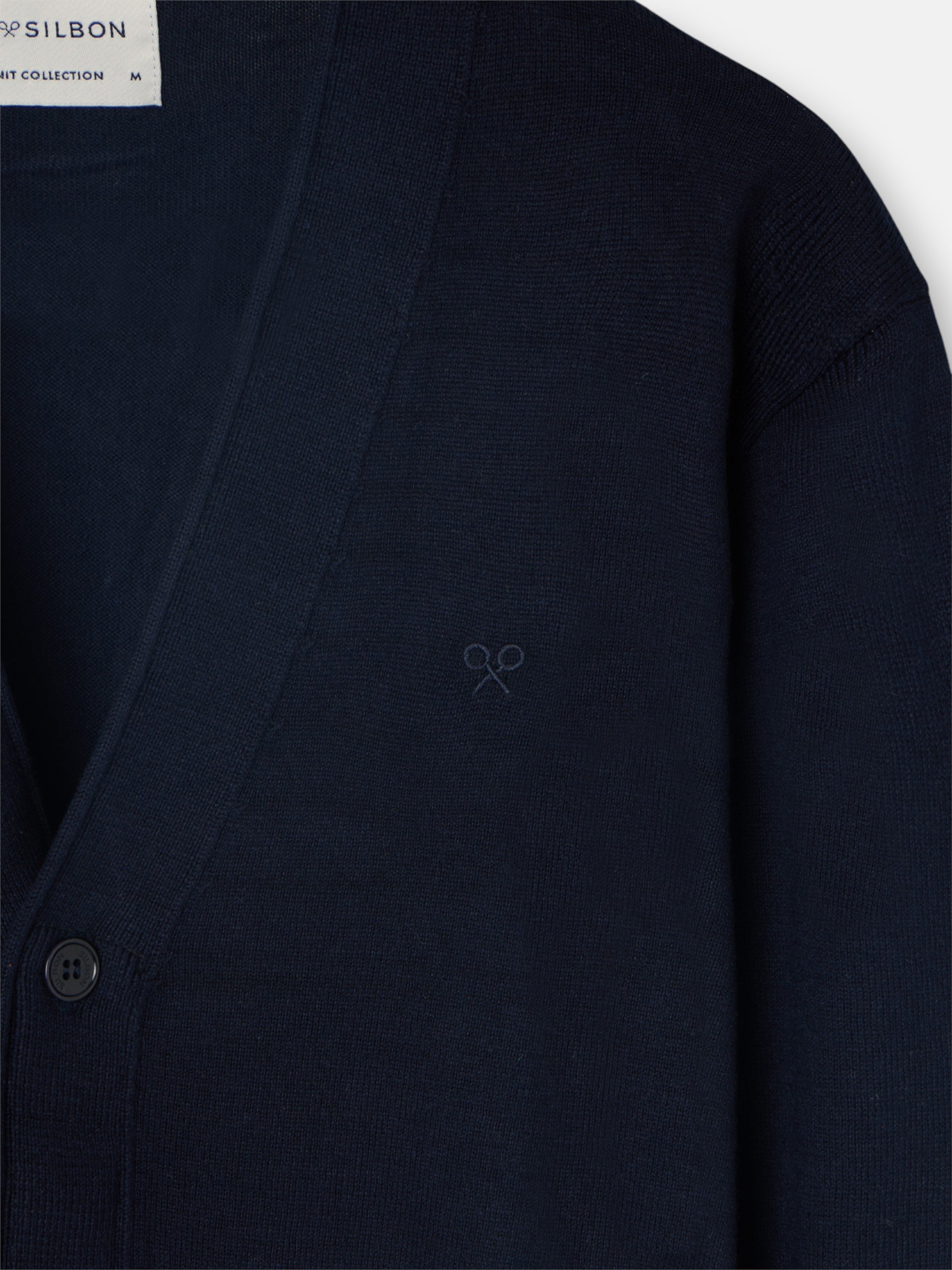 Cardigan clássico azul-marinho