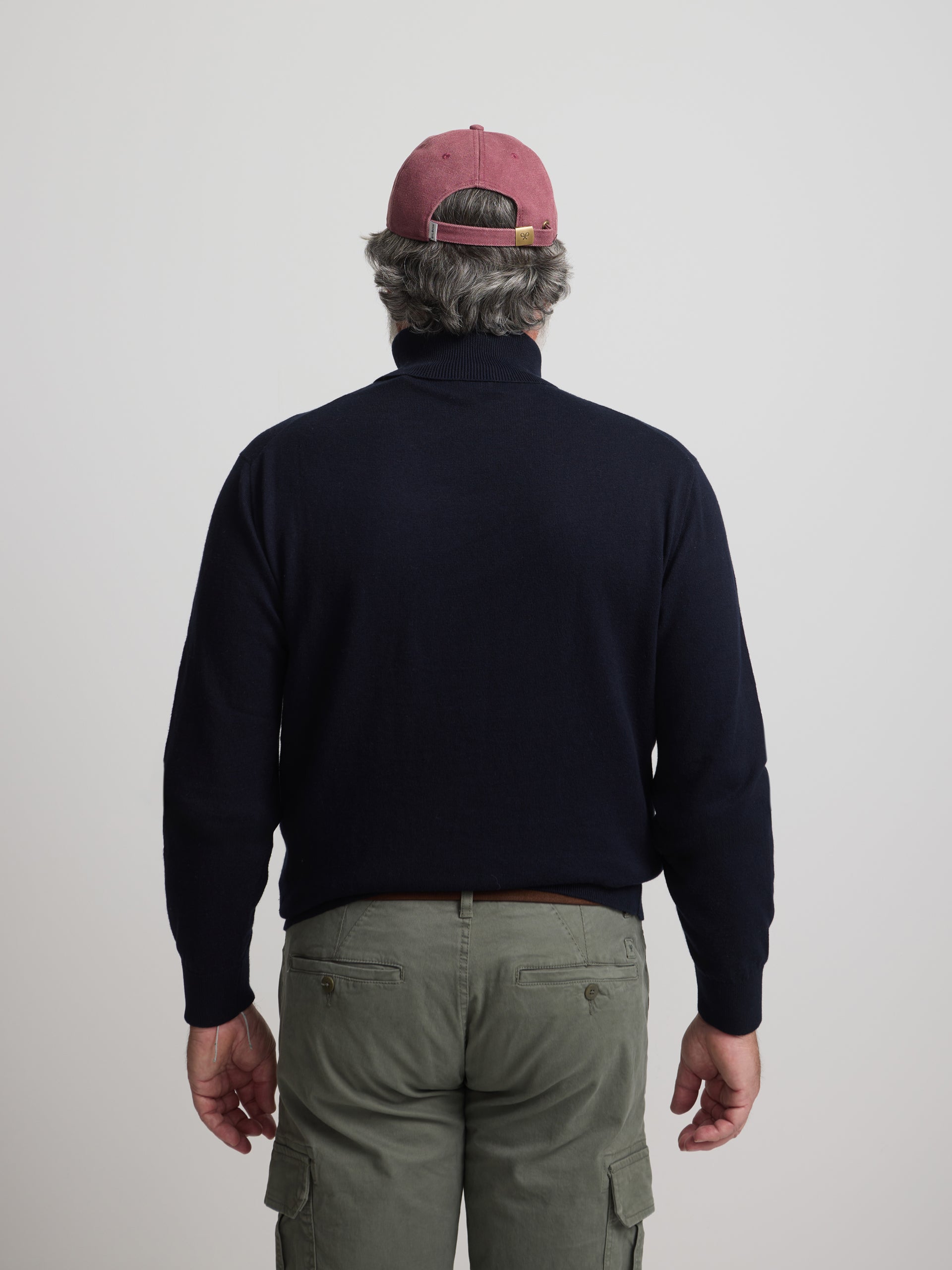 Classic navy blue turtleneck sweater