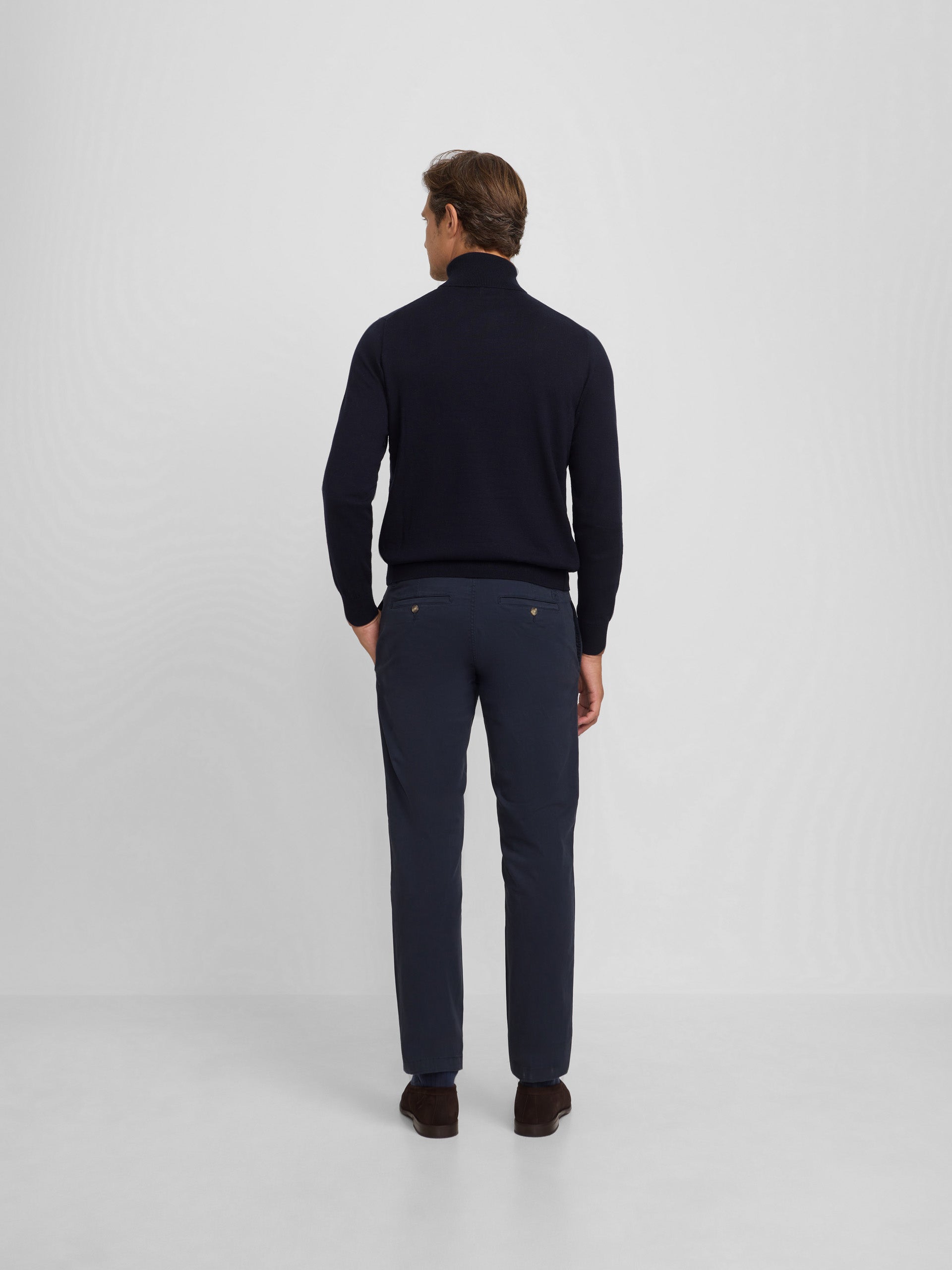 Classic navy blue turtleneck sweater