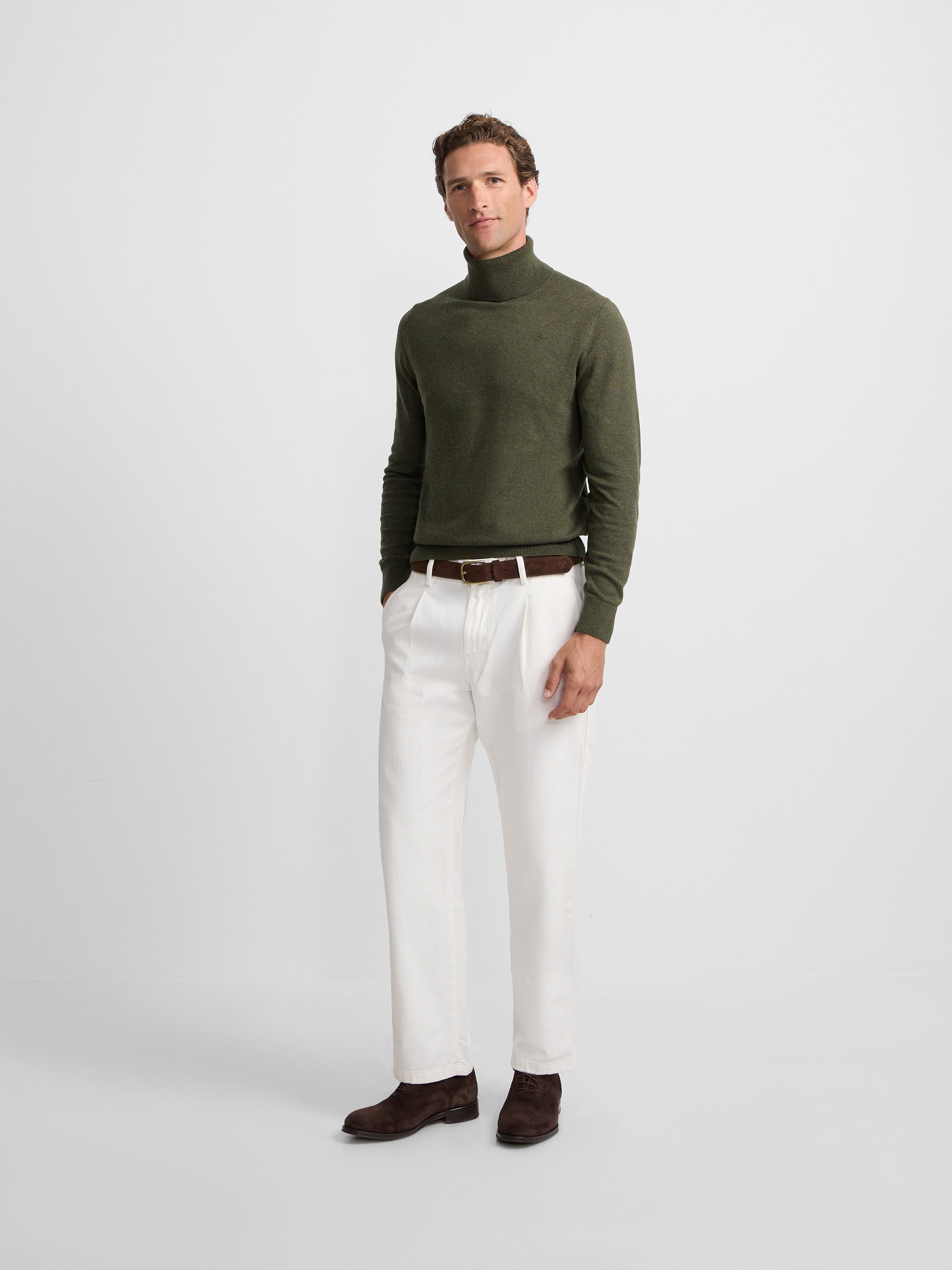 Jersey classic cuello vuelto verde