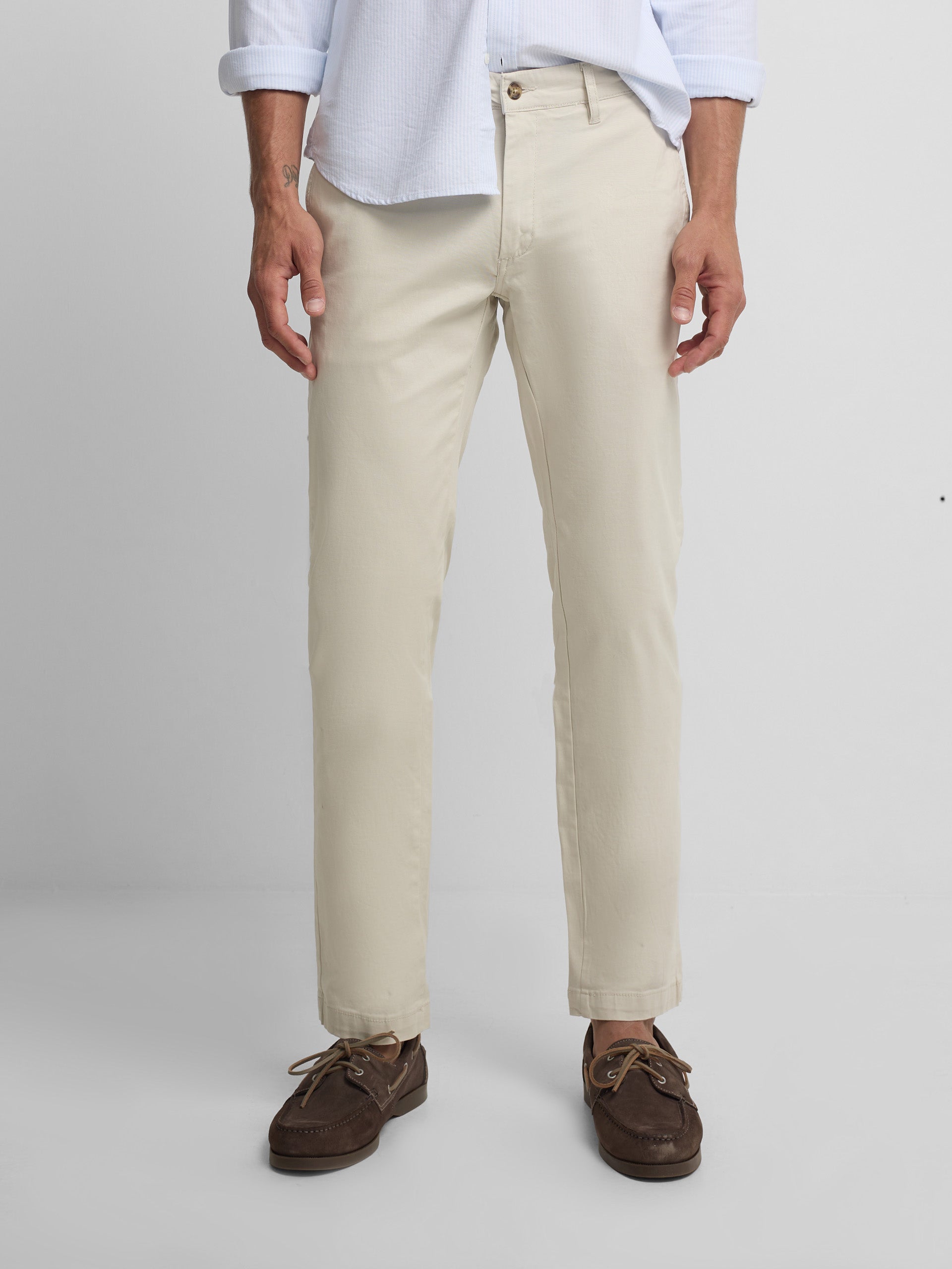 Pantalon chino décontracté en pierre