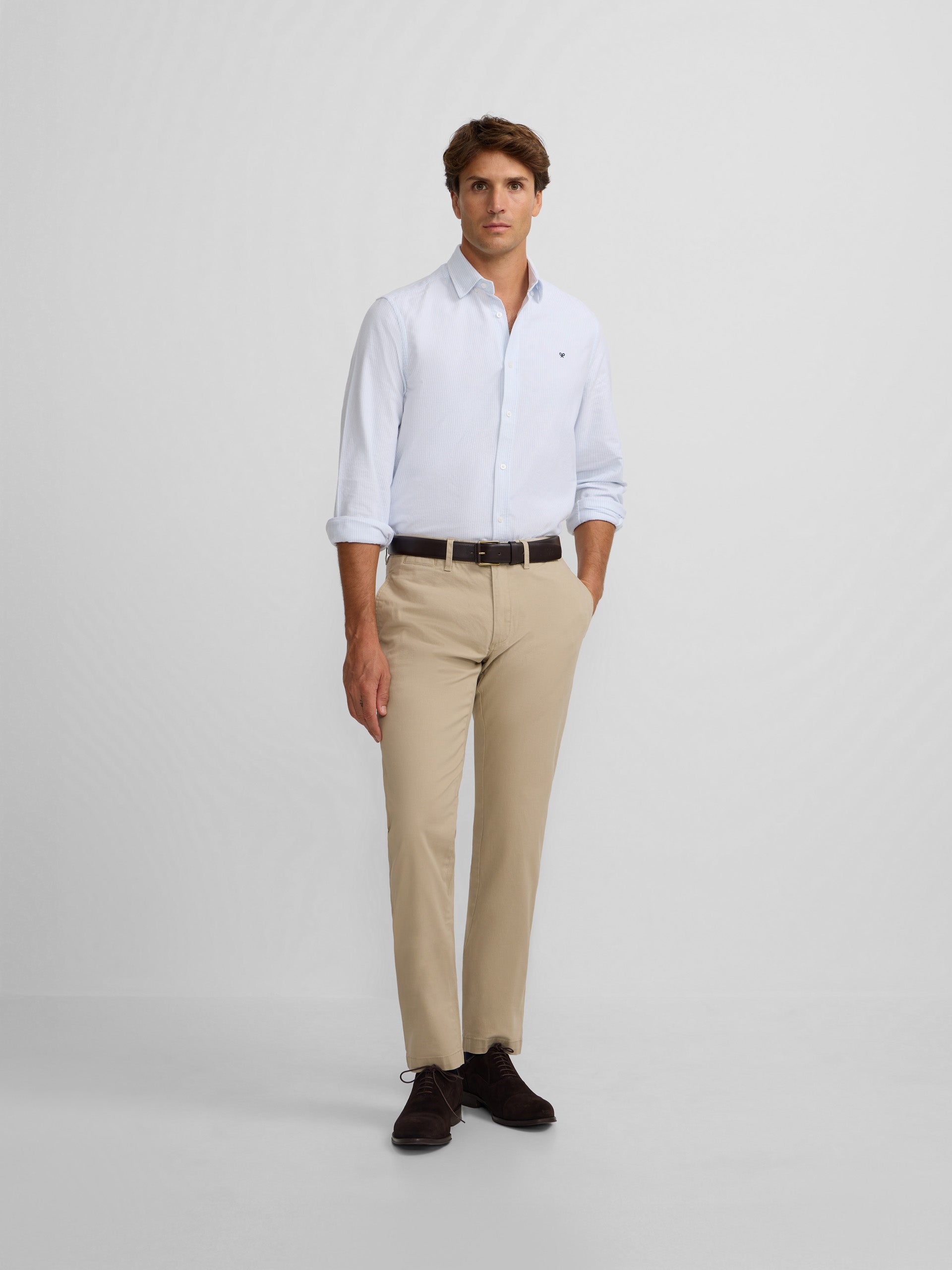Pantalon chino beige décontracté