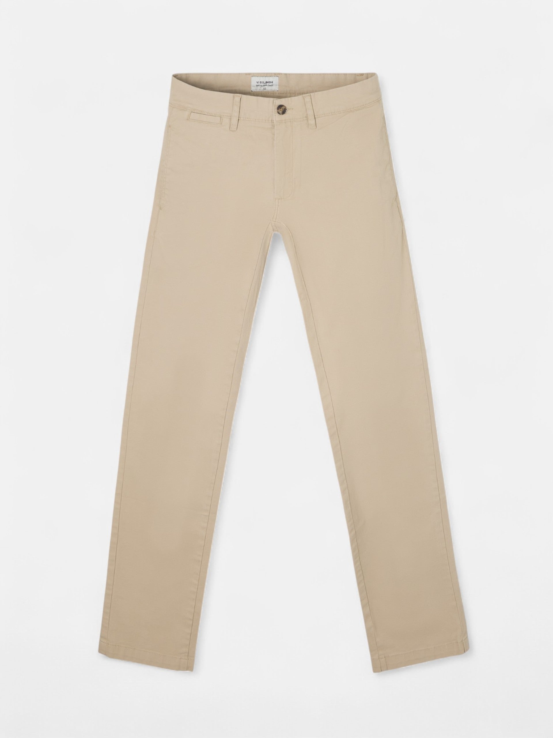 Pantalon chino beige décontracté