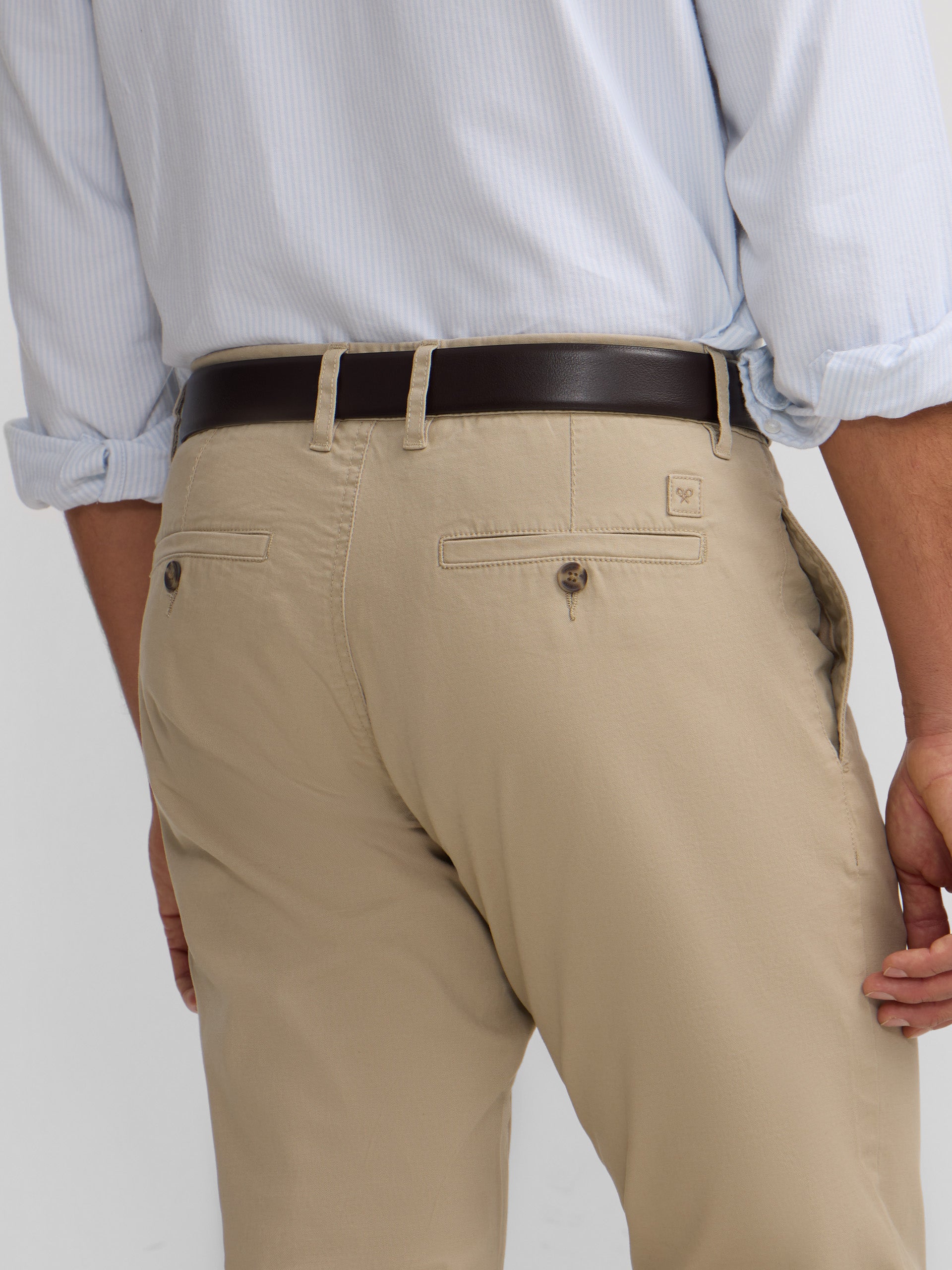 Pantalon chino beige décontracté