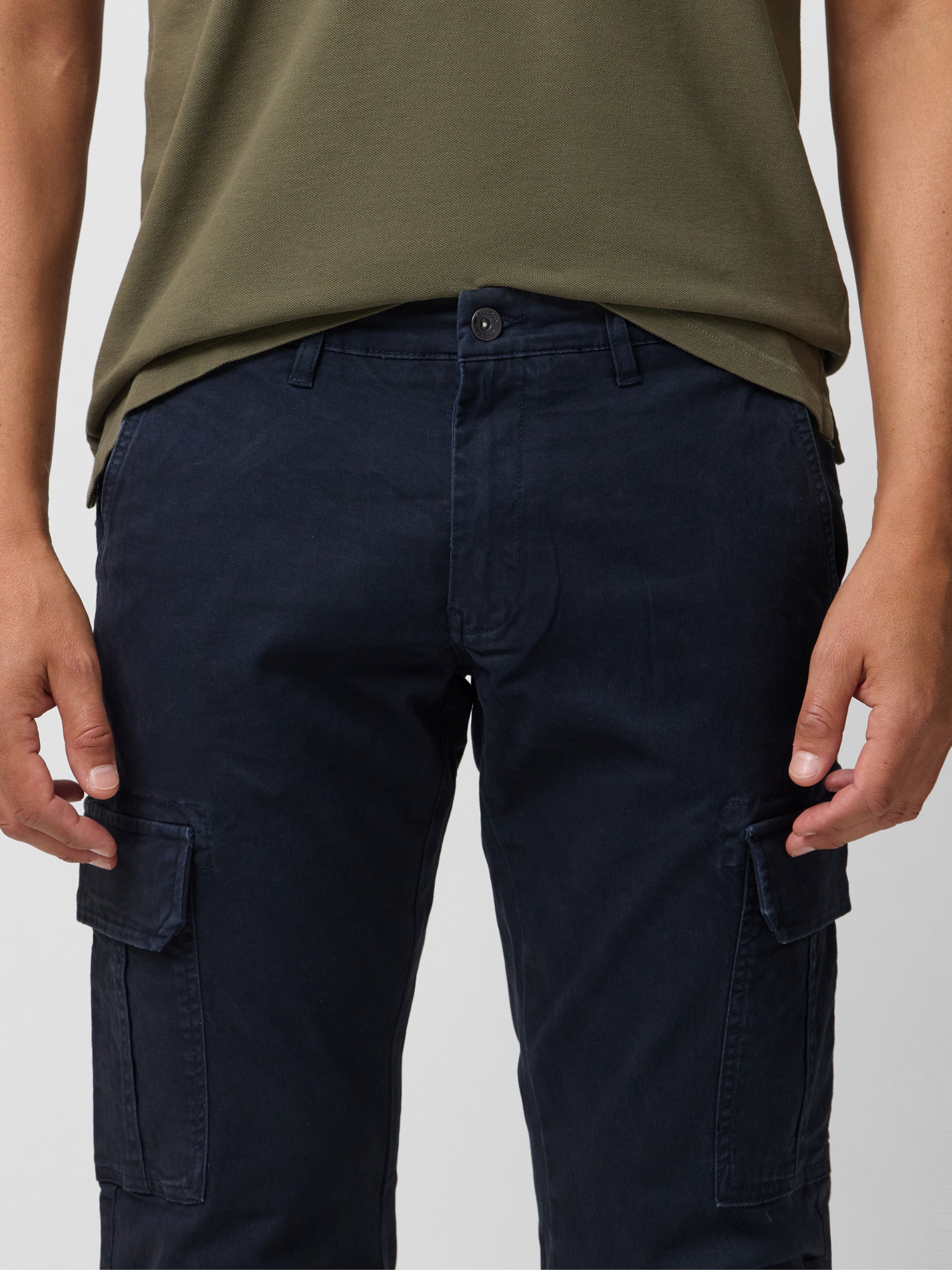 Navy blue casual cargo pants