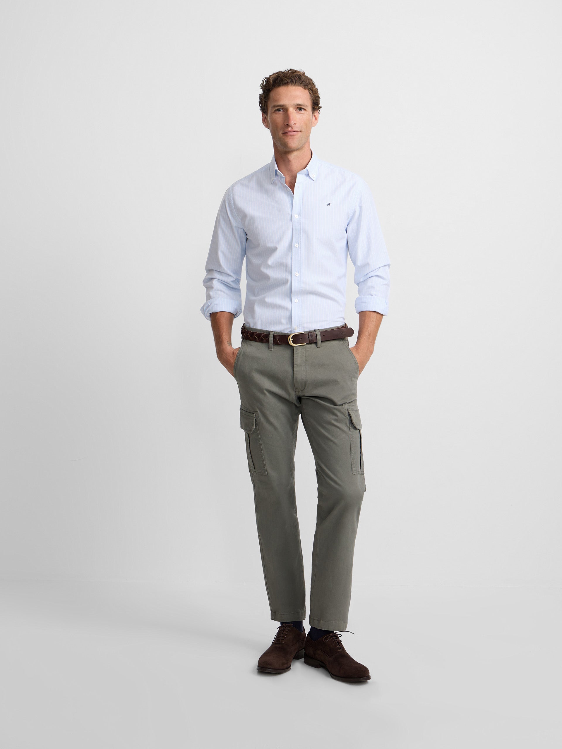 Pantalon cargo casual verde