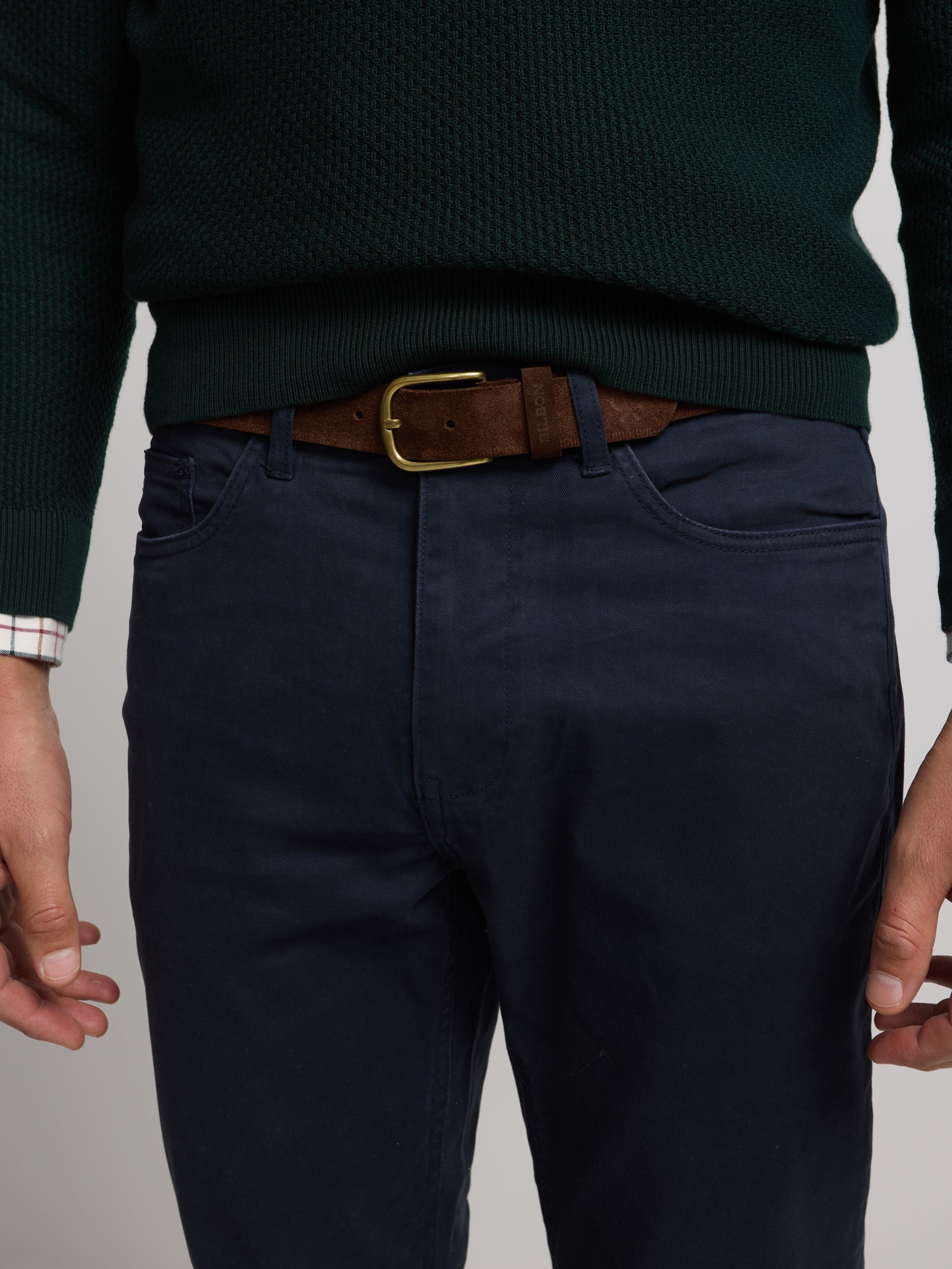 Calças desportivas de cinco bolsos azul-marinho casual