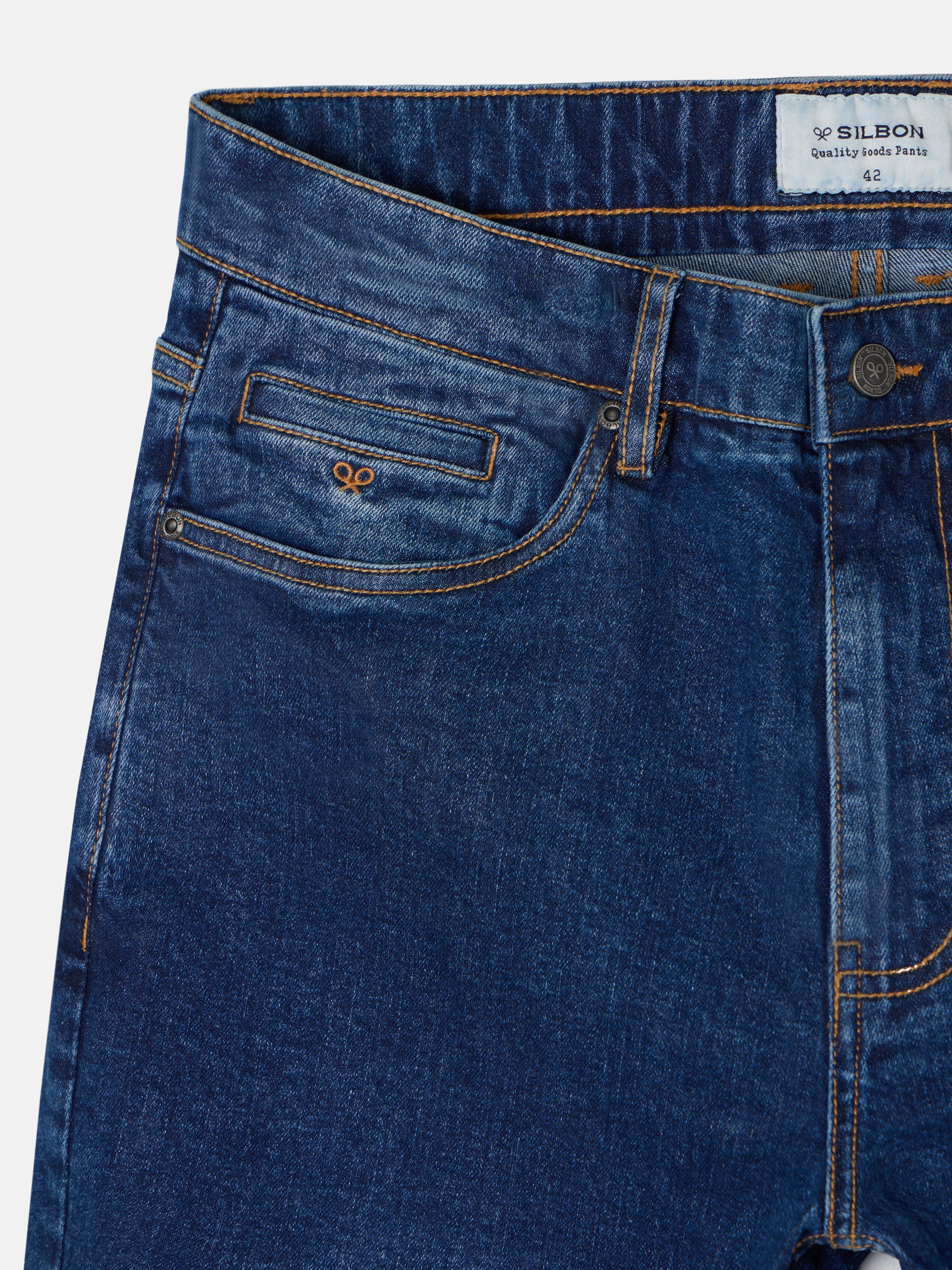 Pantalon de sport en denim bleu foncé