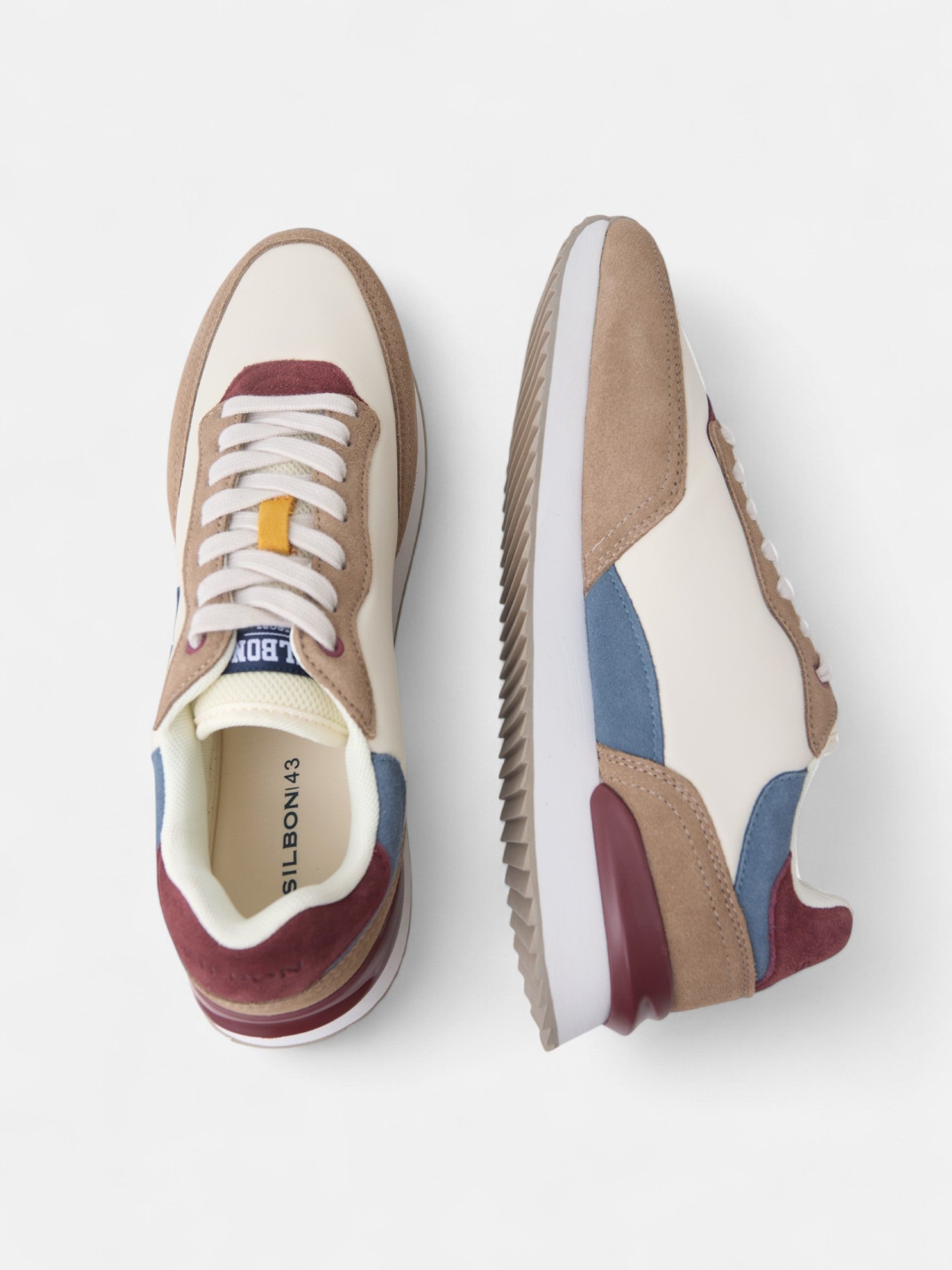 Multicolored beige running shoe