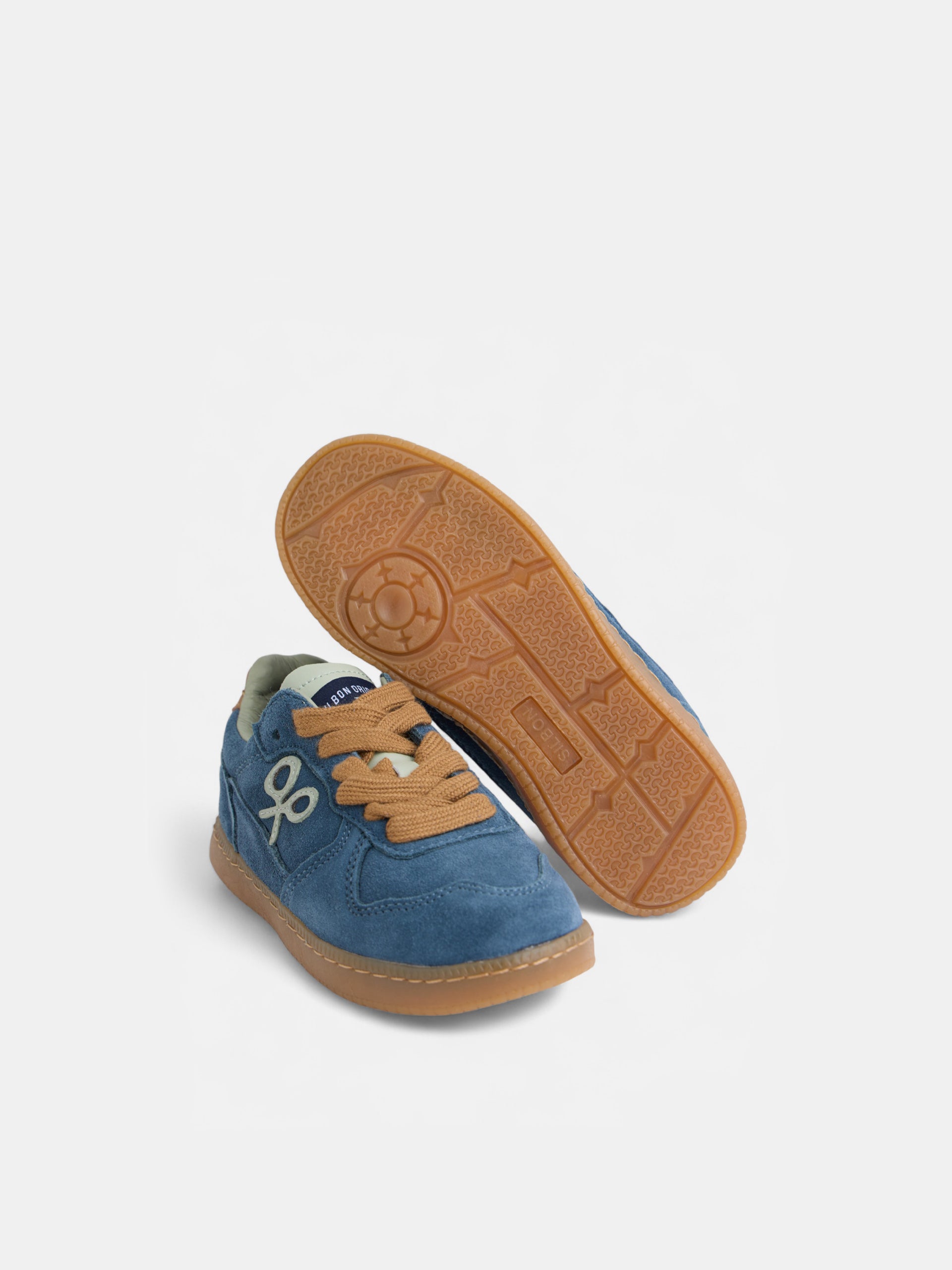 Baskets décontractées en cuir bleu pour enfants