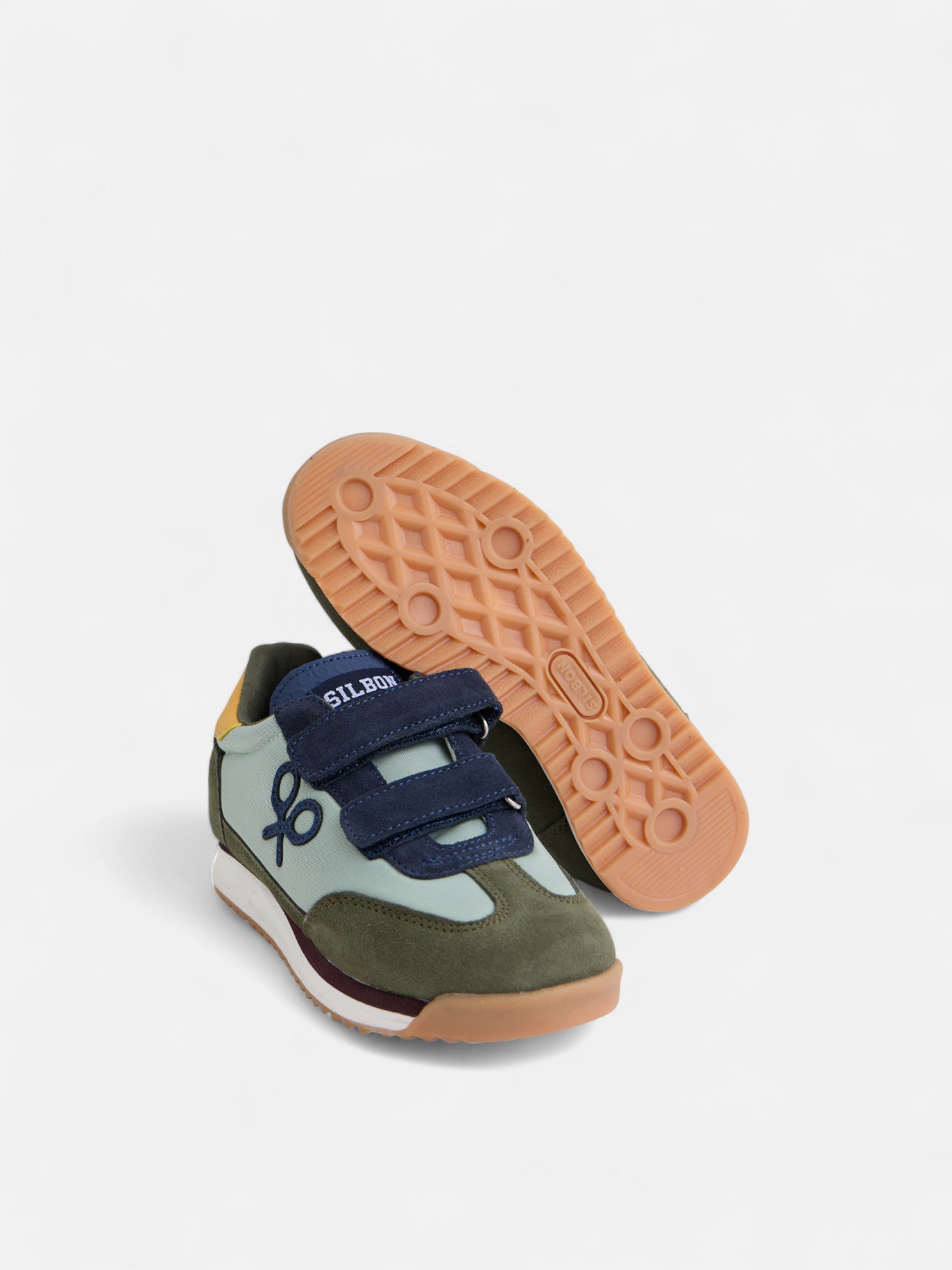 Zapatilla kids velcro multicolor verde