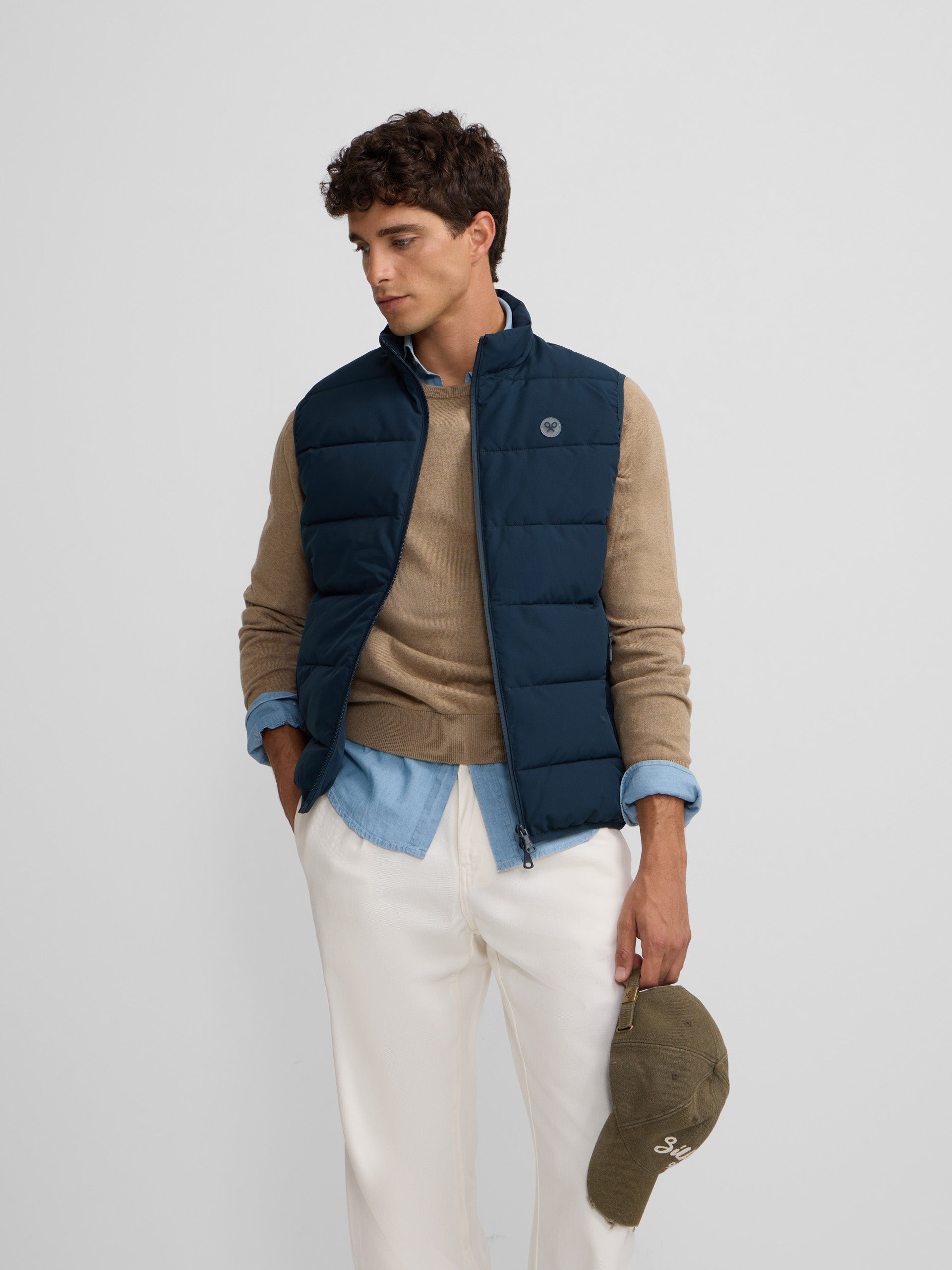 Classic navy blue technical vest