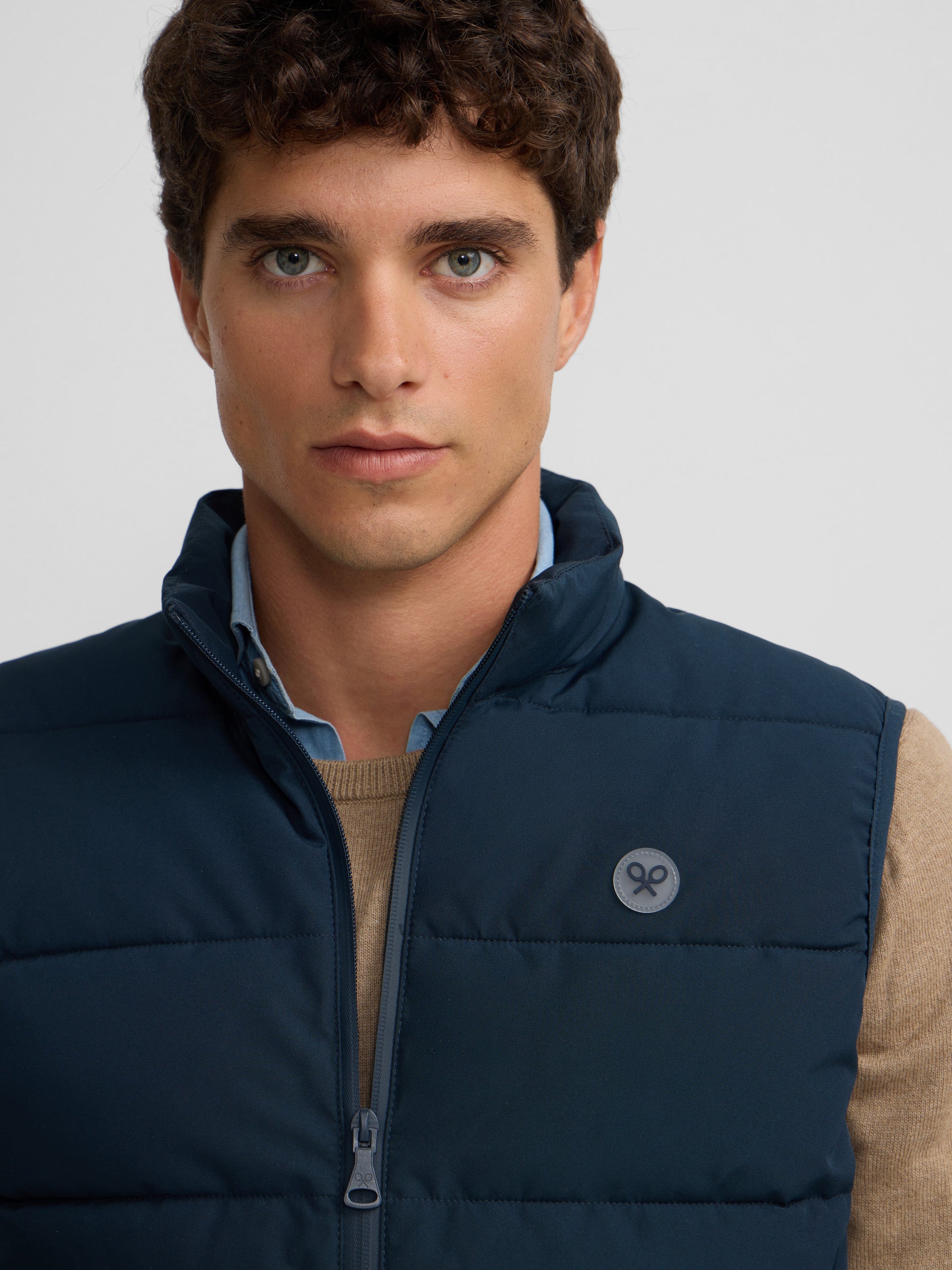 Classic navy blue technical vest