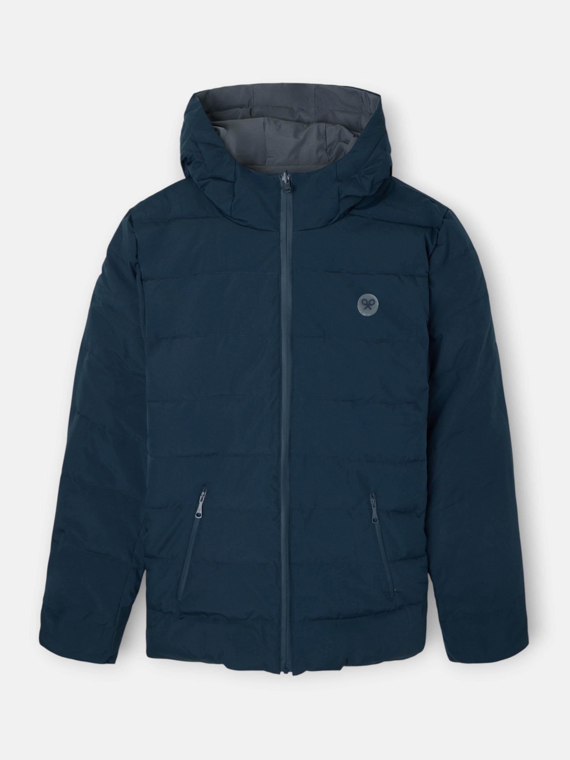 Abrigo tecnico reversible capucha gris marino