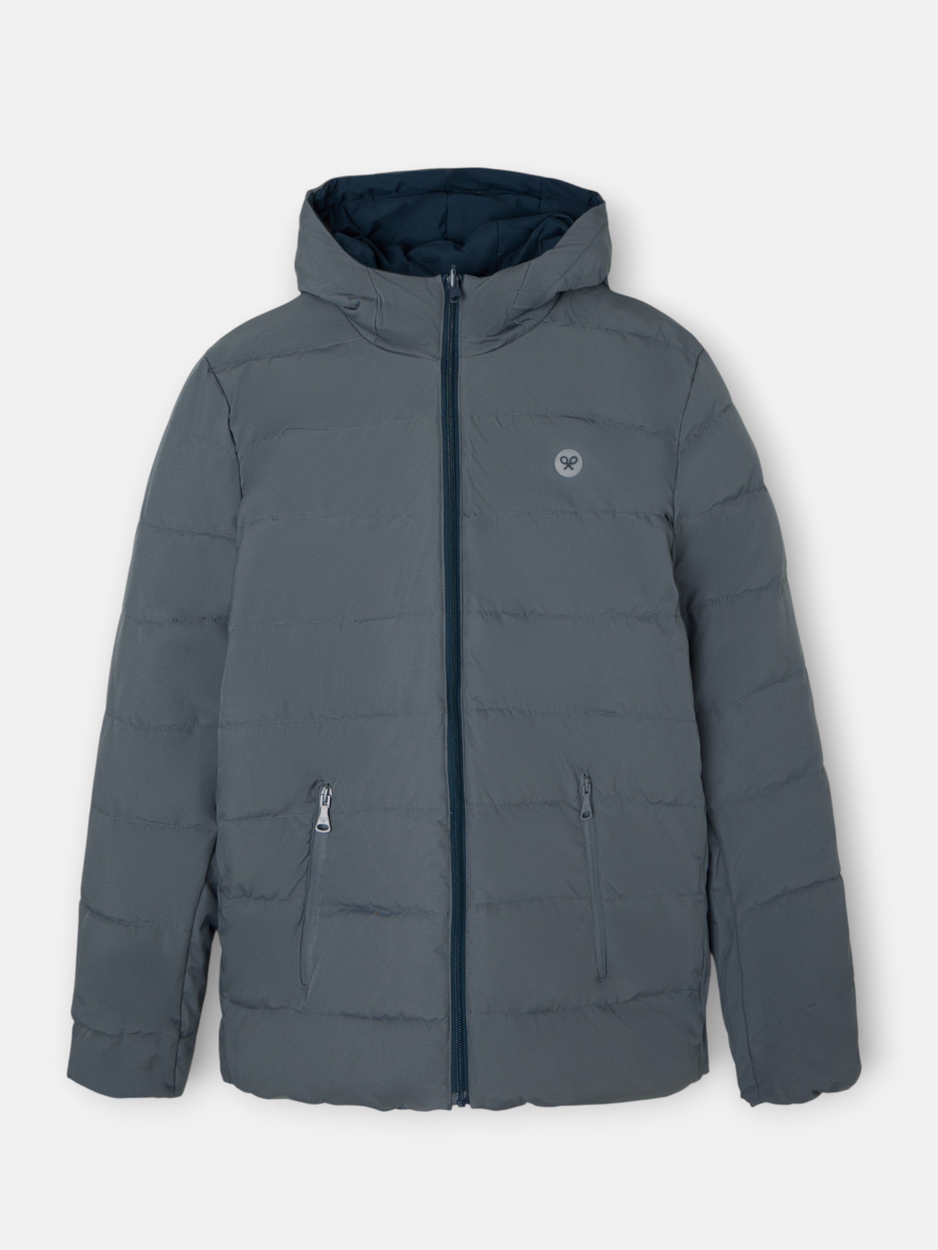 Abrigo tecnico reversible capucha gris marino