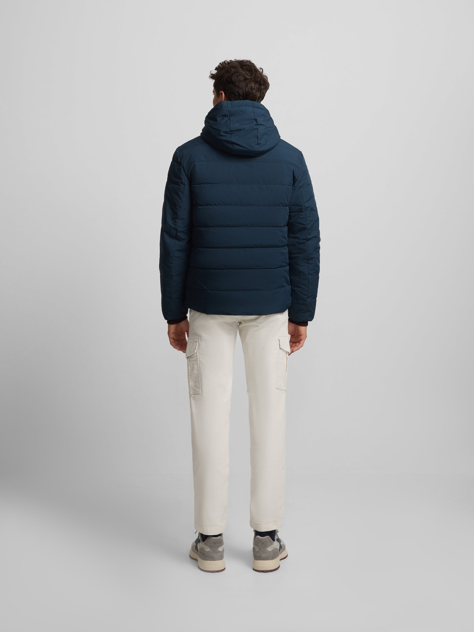 Abrigo tecnico reversible capucha gris marino