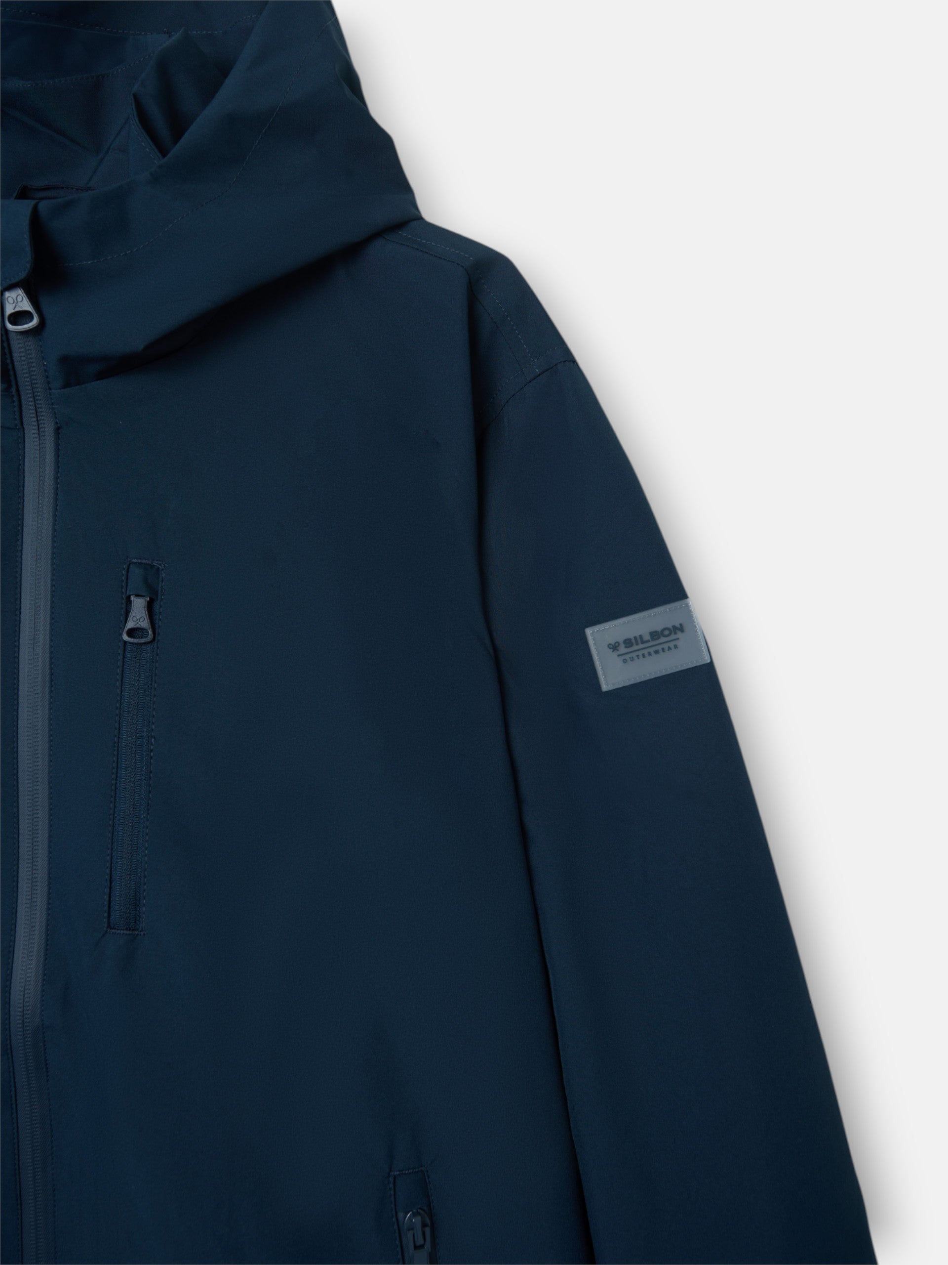 Chaqueta capucha cortavientos marino