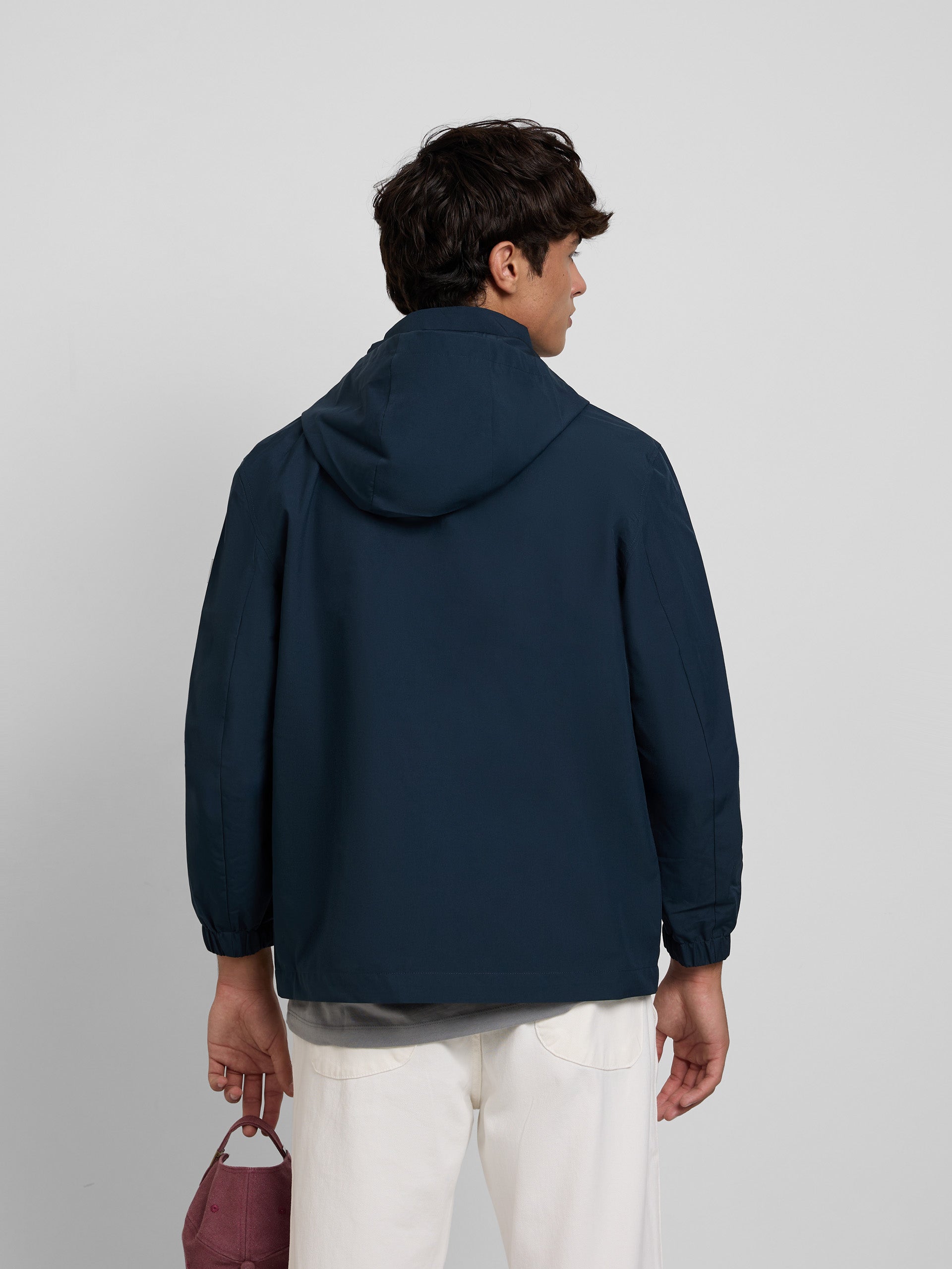 Chaqueta capucha cortavientos marino