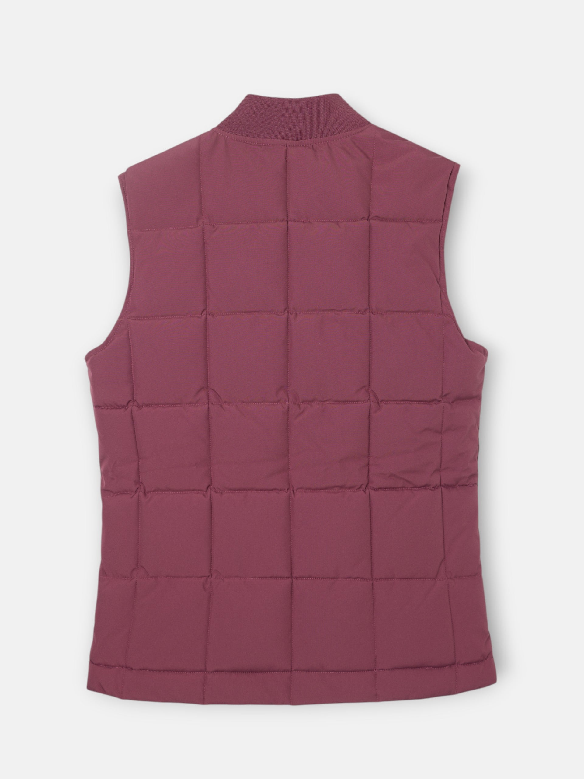 Burgundy checked technical vest