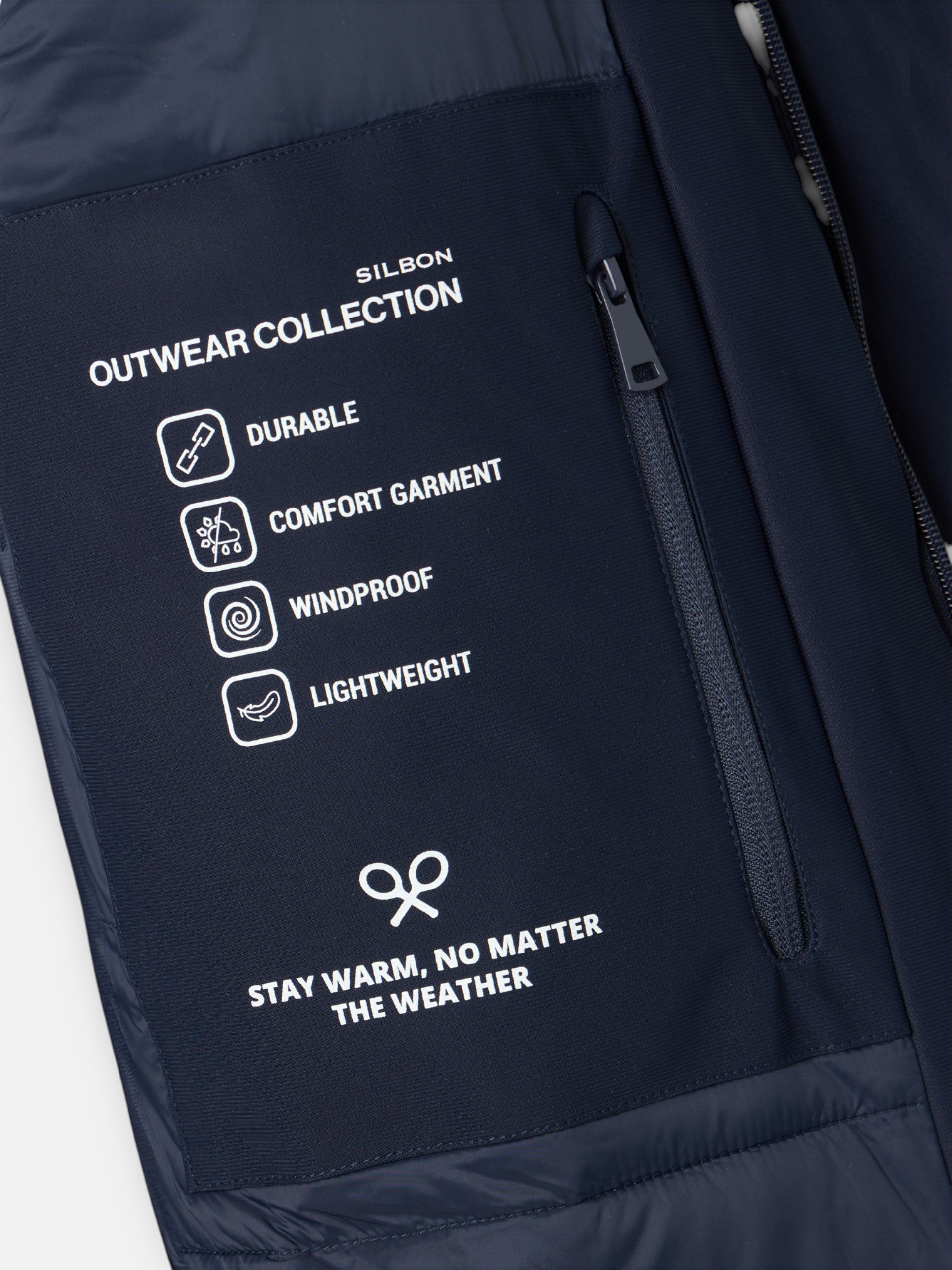 Parka technique de couture bleu marine