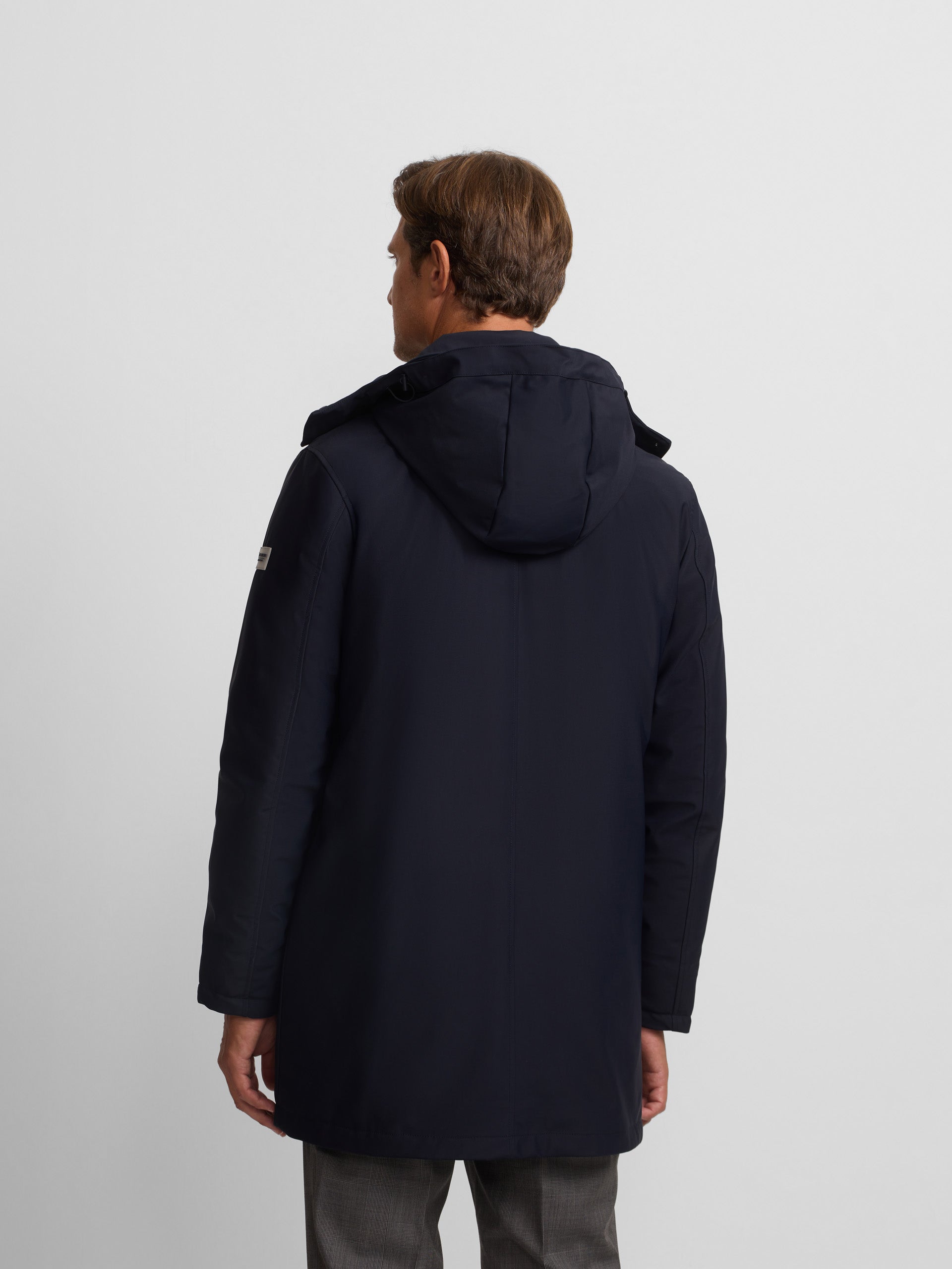 Parka technique de couture bleu marine