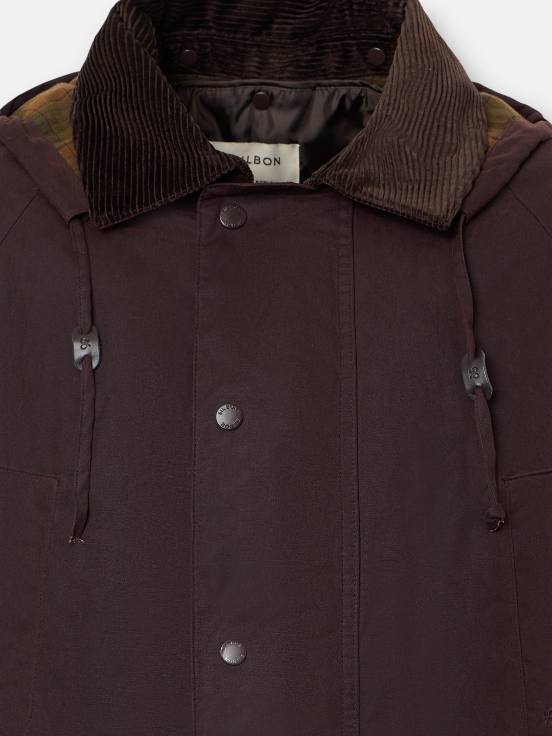 Manteau ciré marron foncé classique