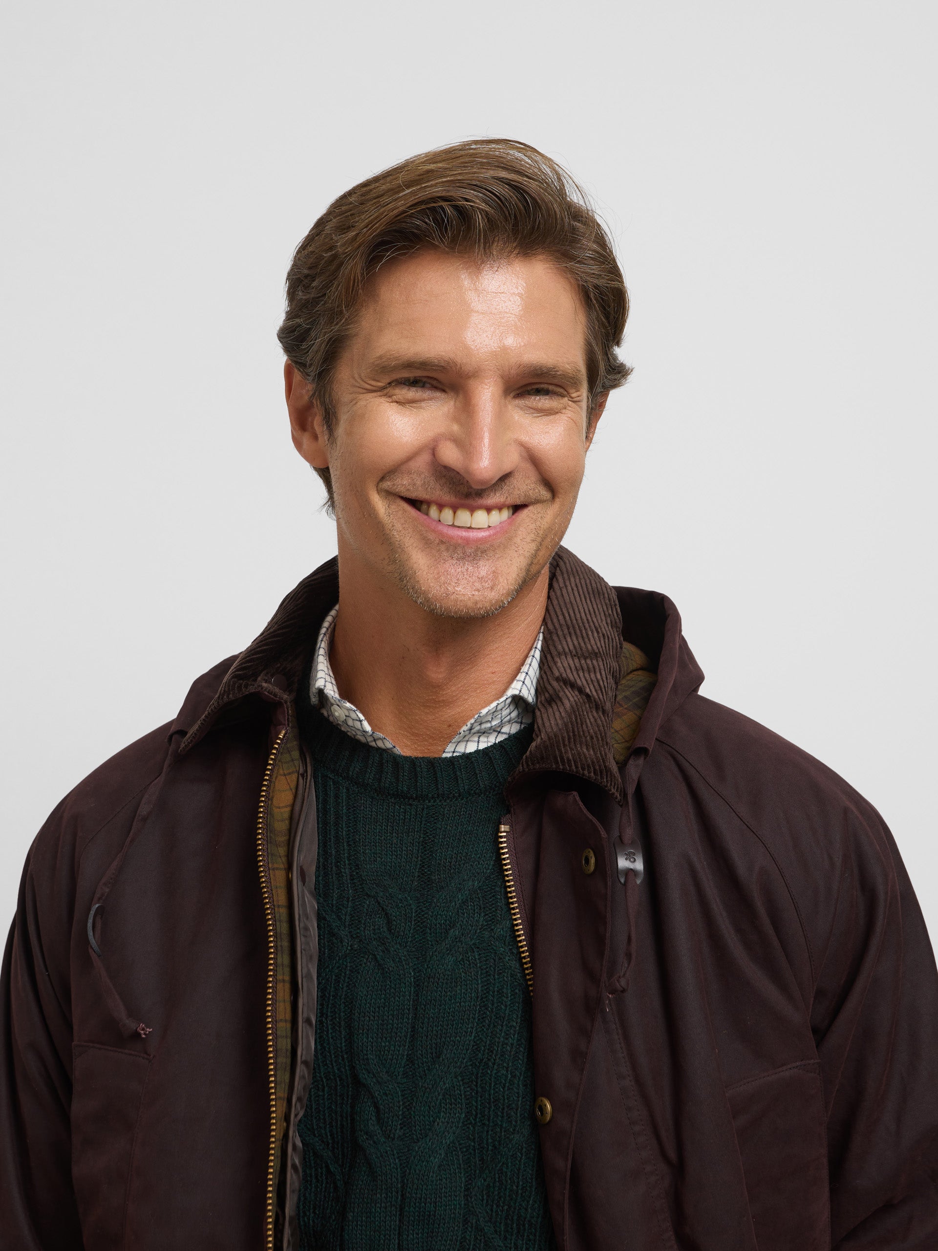 Manteau ciré marron foncé classique