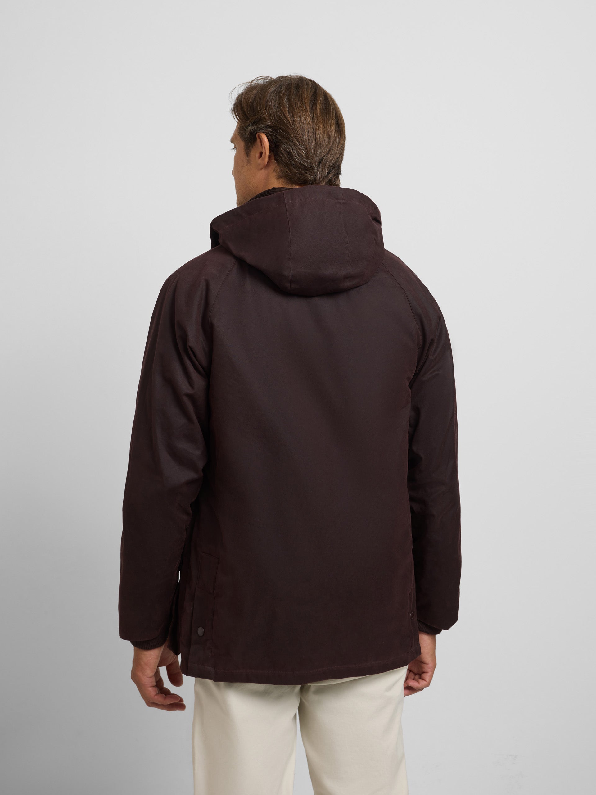 Manteau ciré marron foncé classique