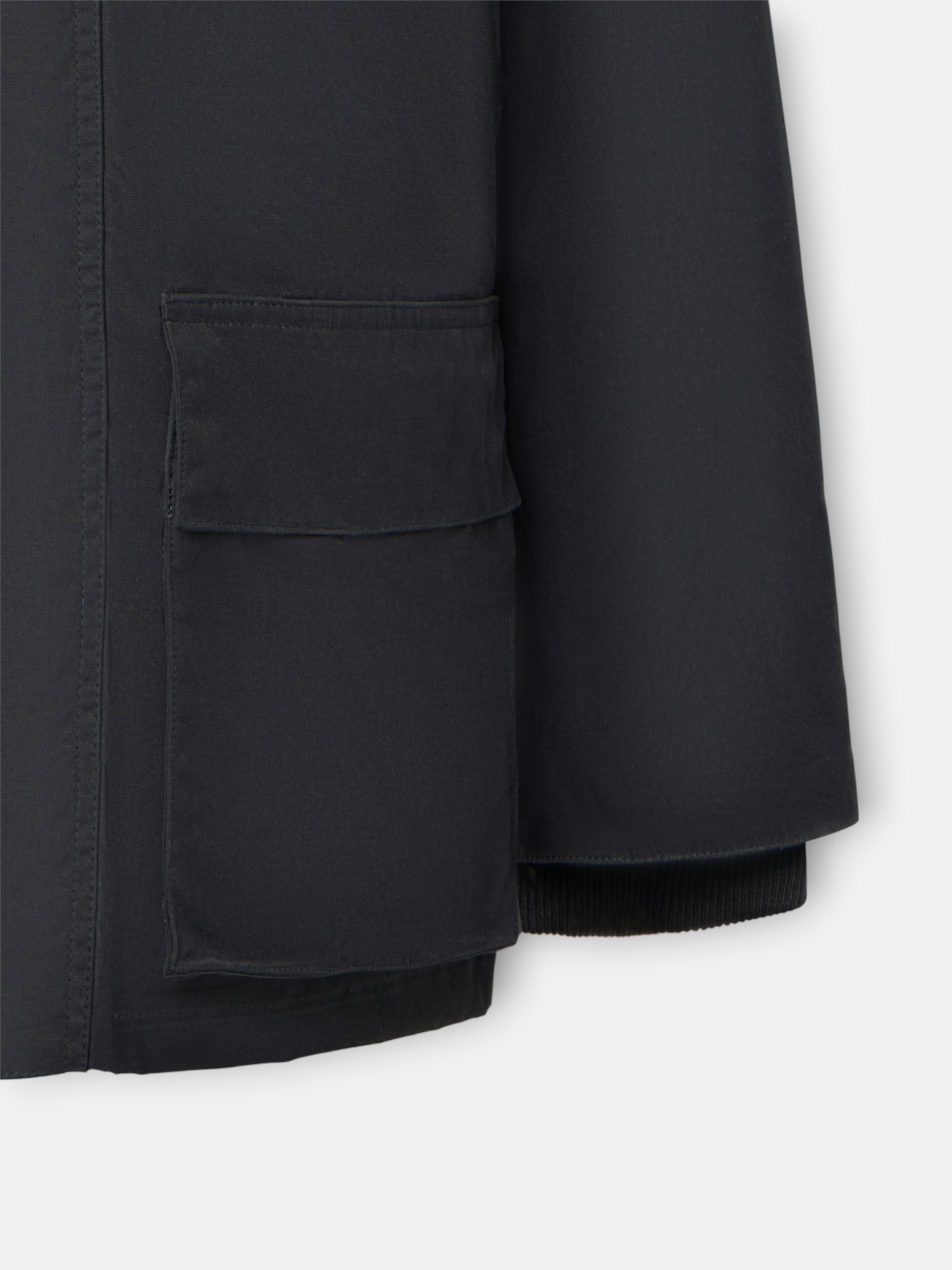 Classic grey-blue waxed coat