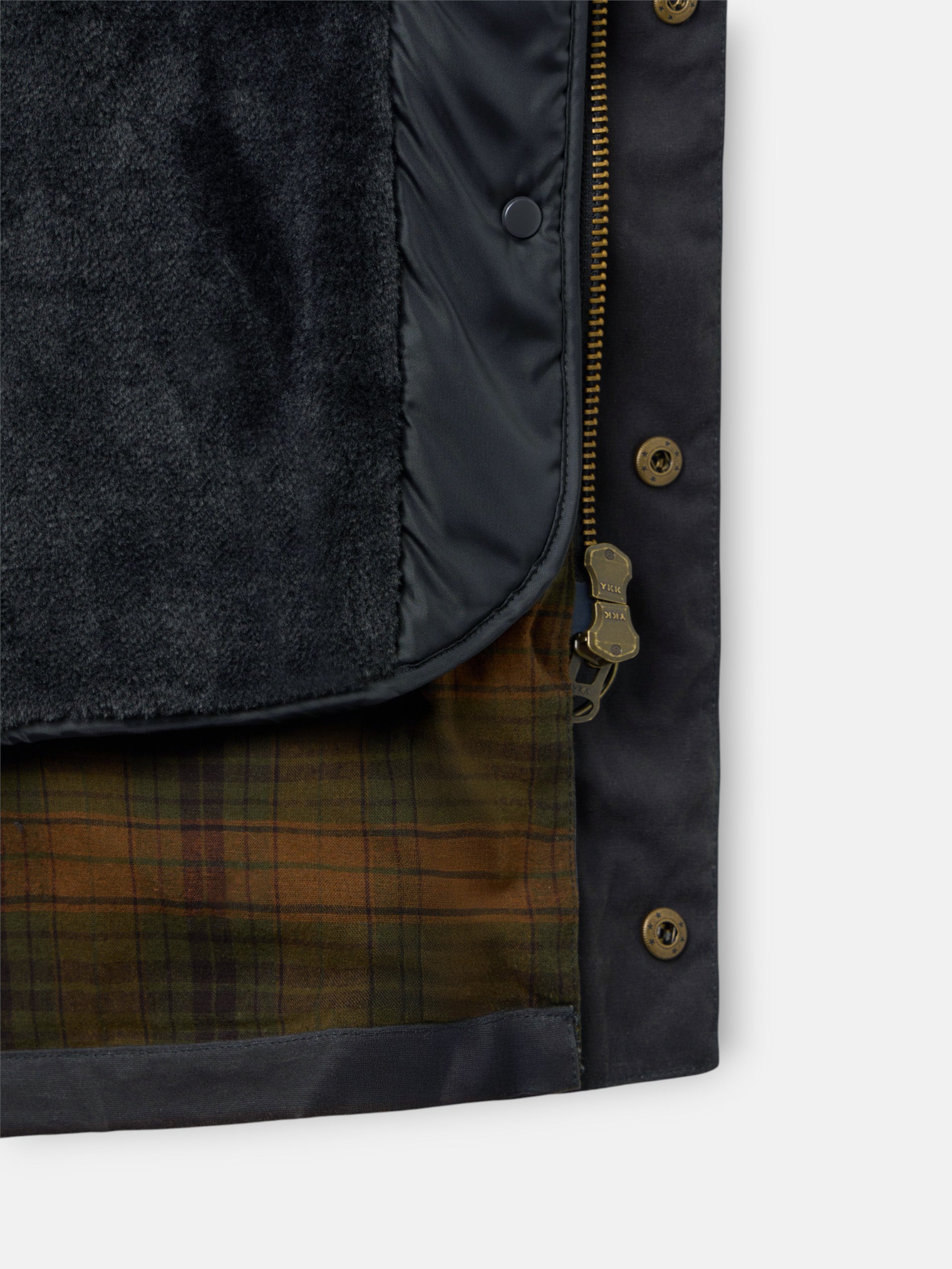 Classic grey-blue waxed coat