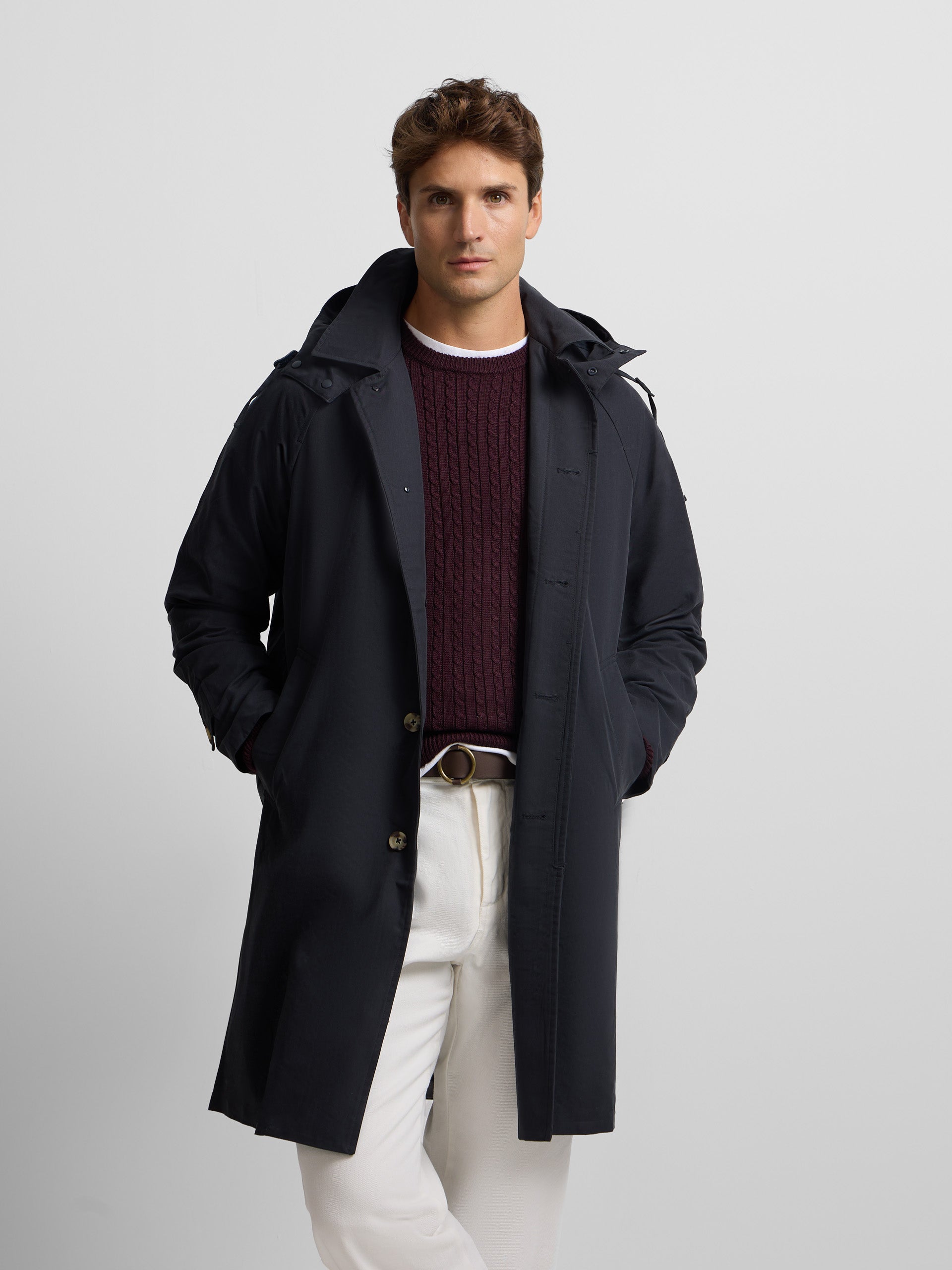 Gabardina azul-marinho