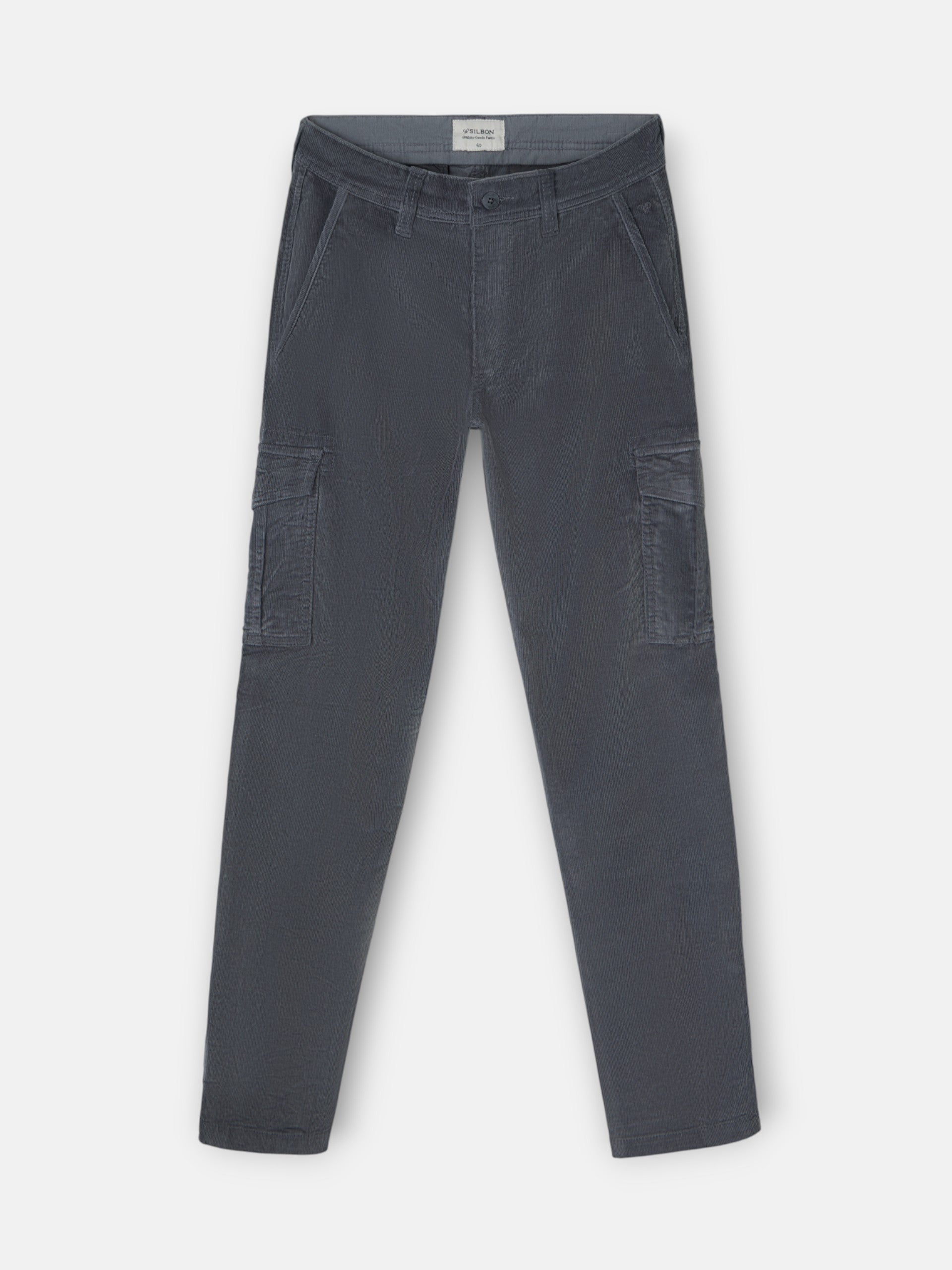 Gray corduroy cargo sport pants
