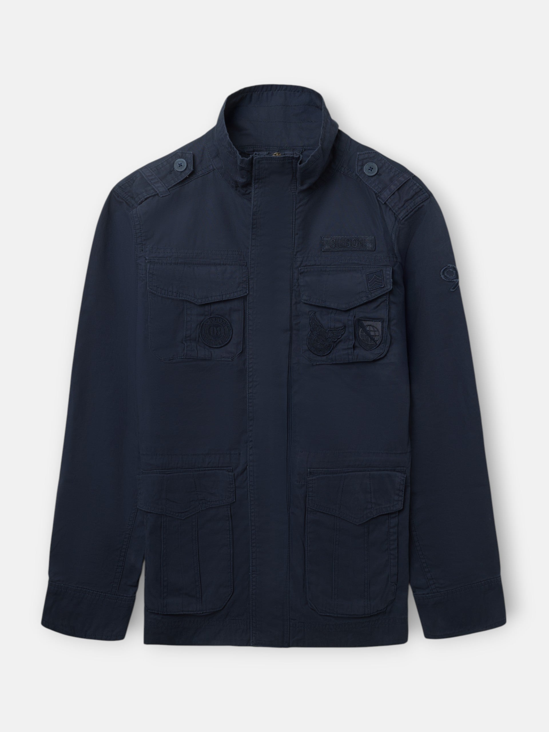 Navy blue dye patch military jacket