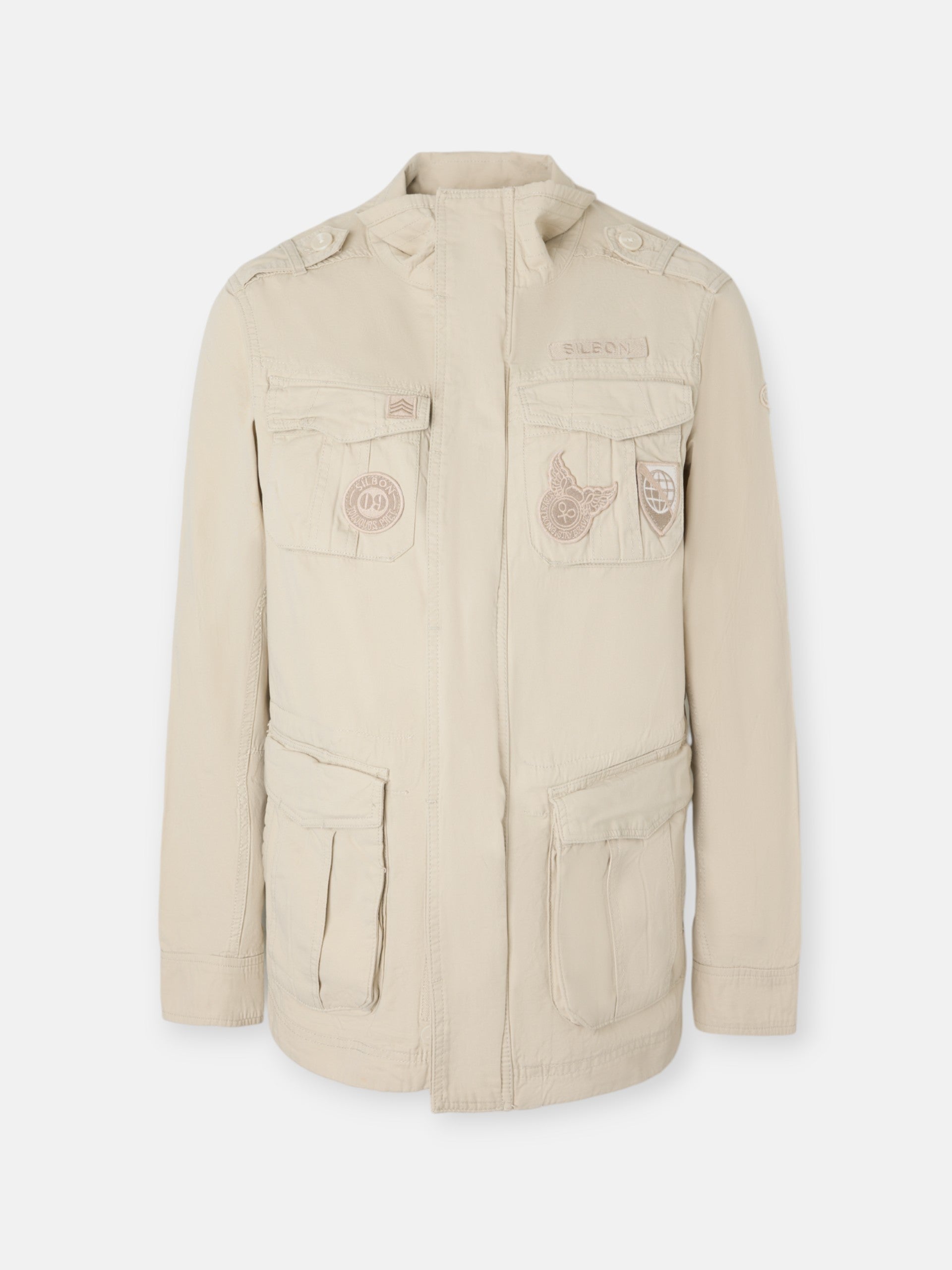 Chaqueta militar parches dye beige