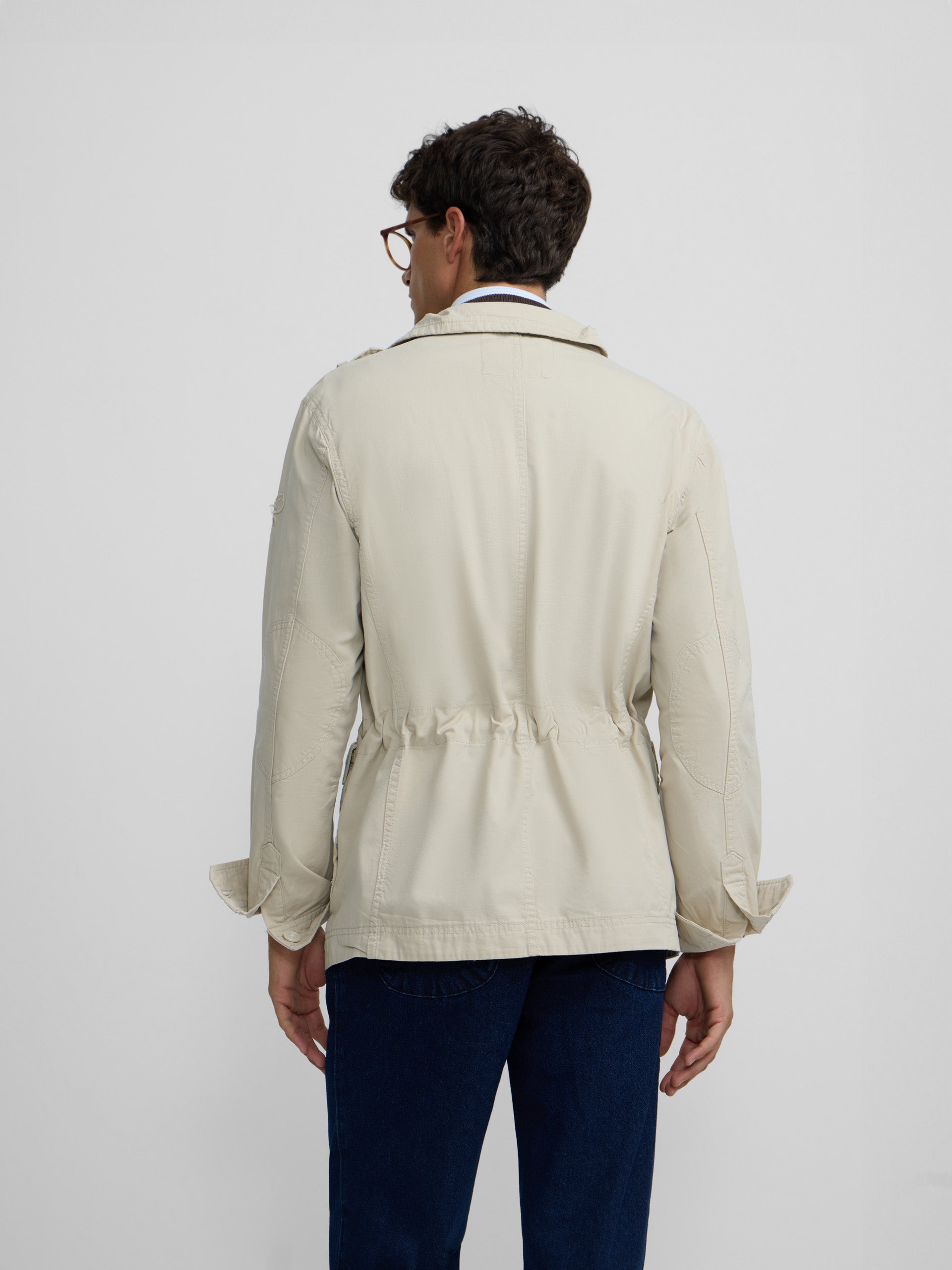 Chaqueta militar parches dye beige