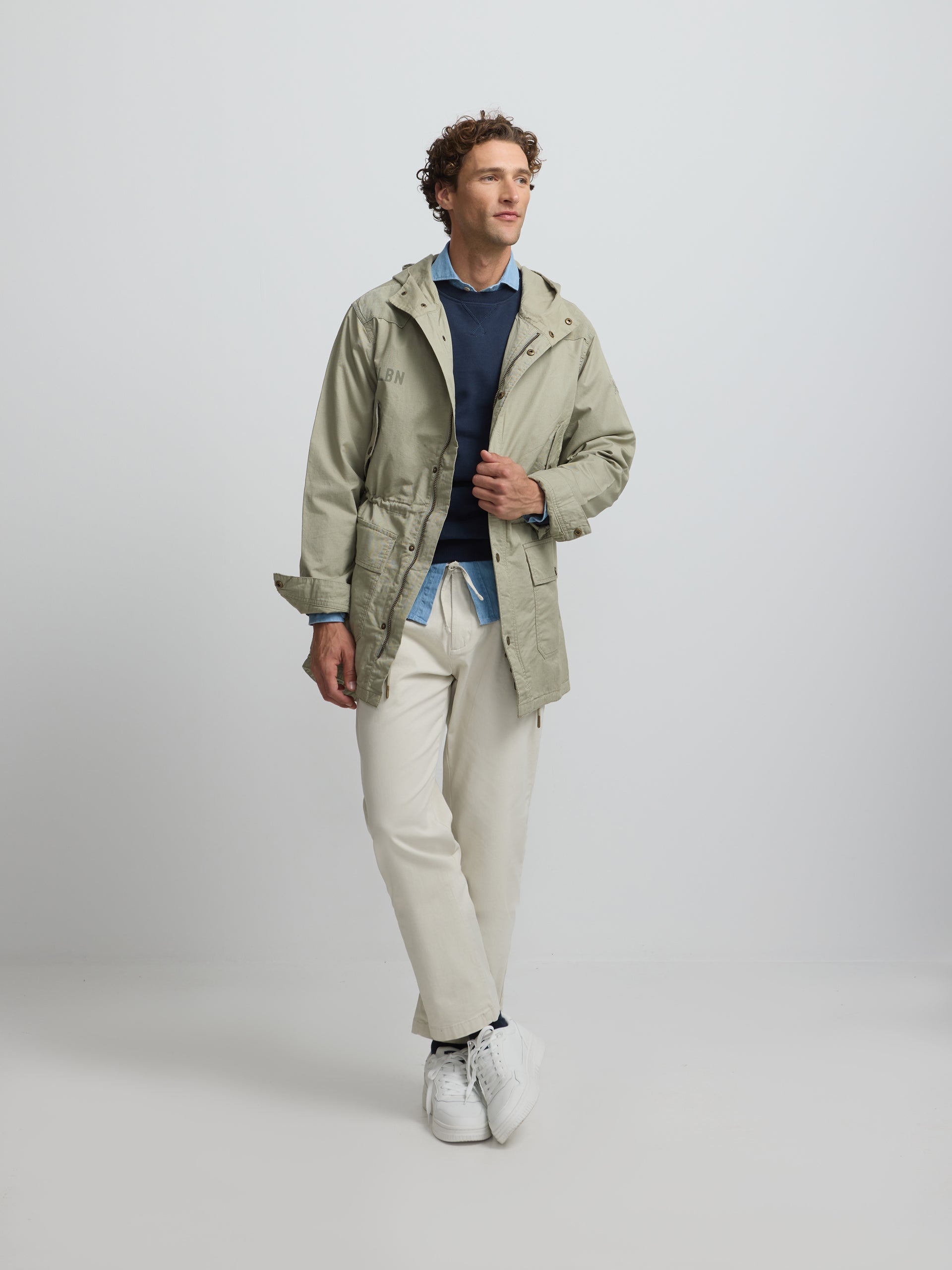 Parka verte teinte en pièce