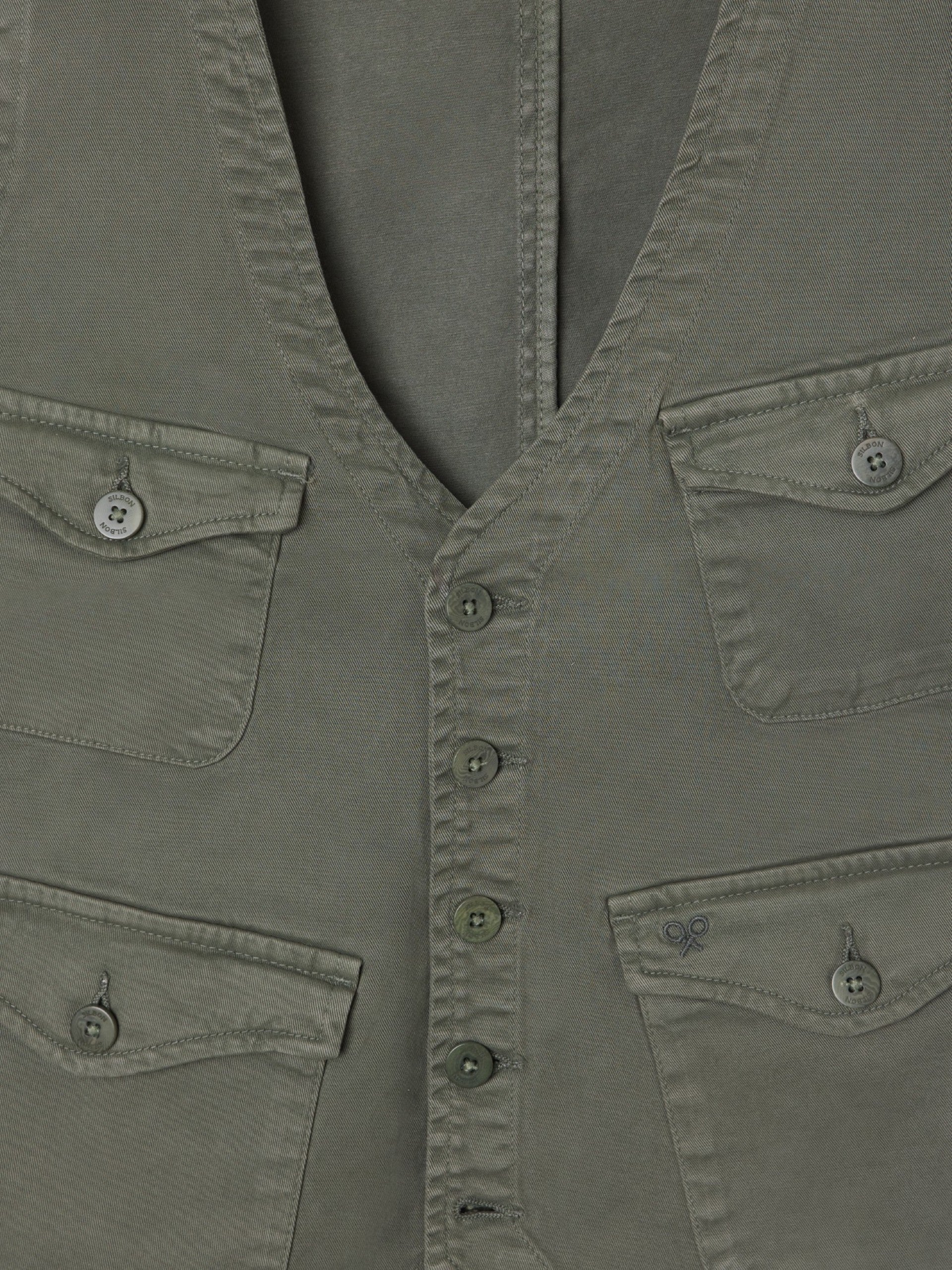 Green multi-pocket vest