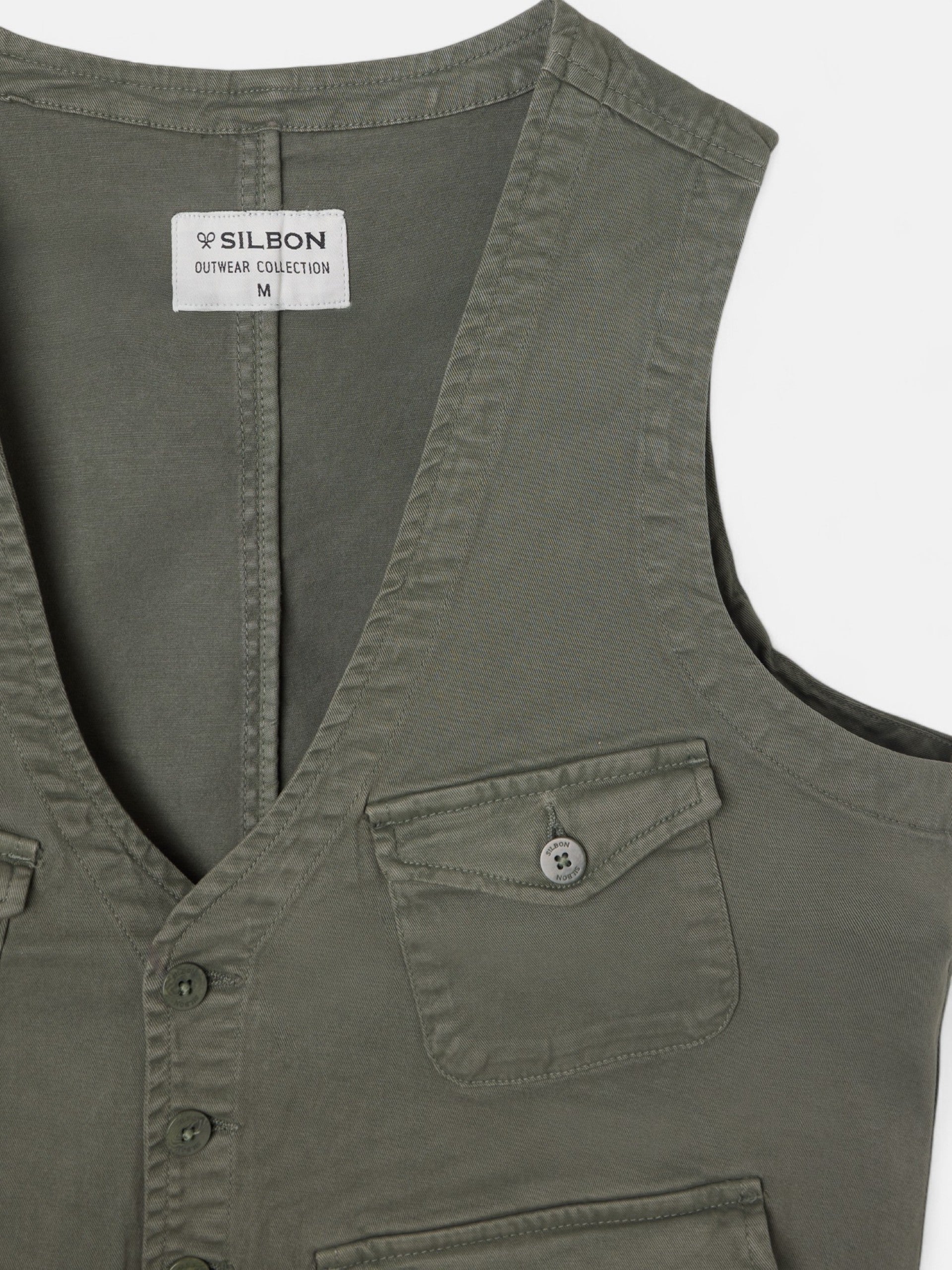Green multi-pocket vest