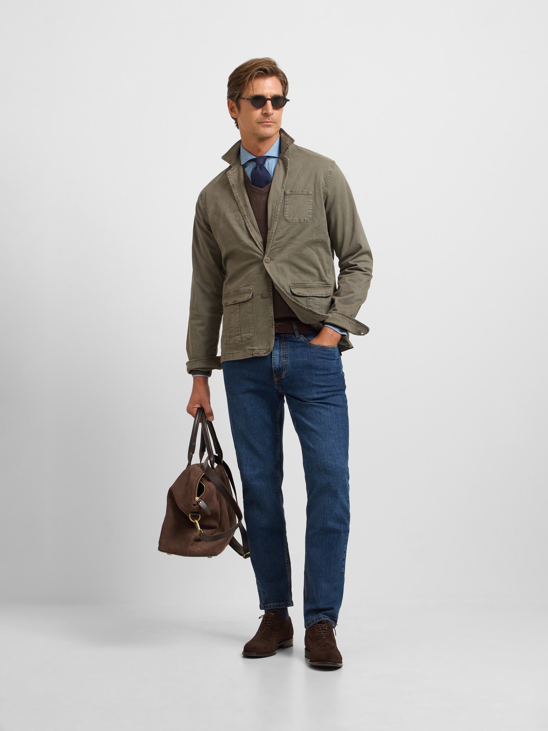 Medium gray casual semi-blazer